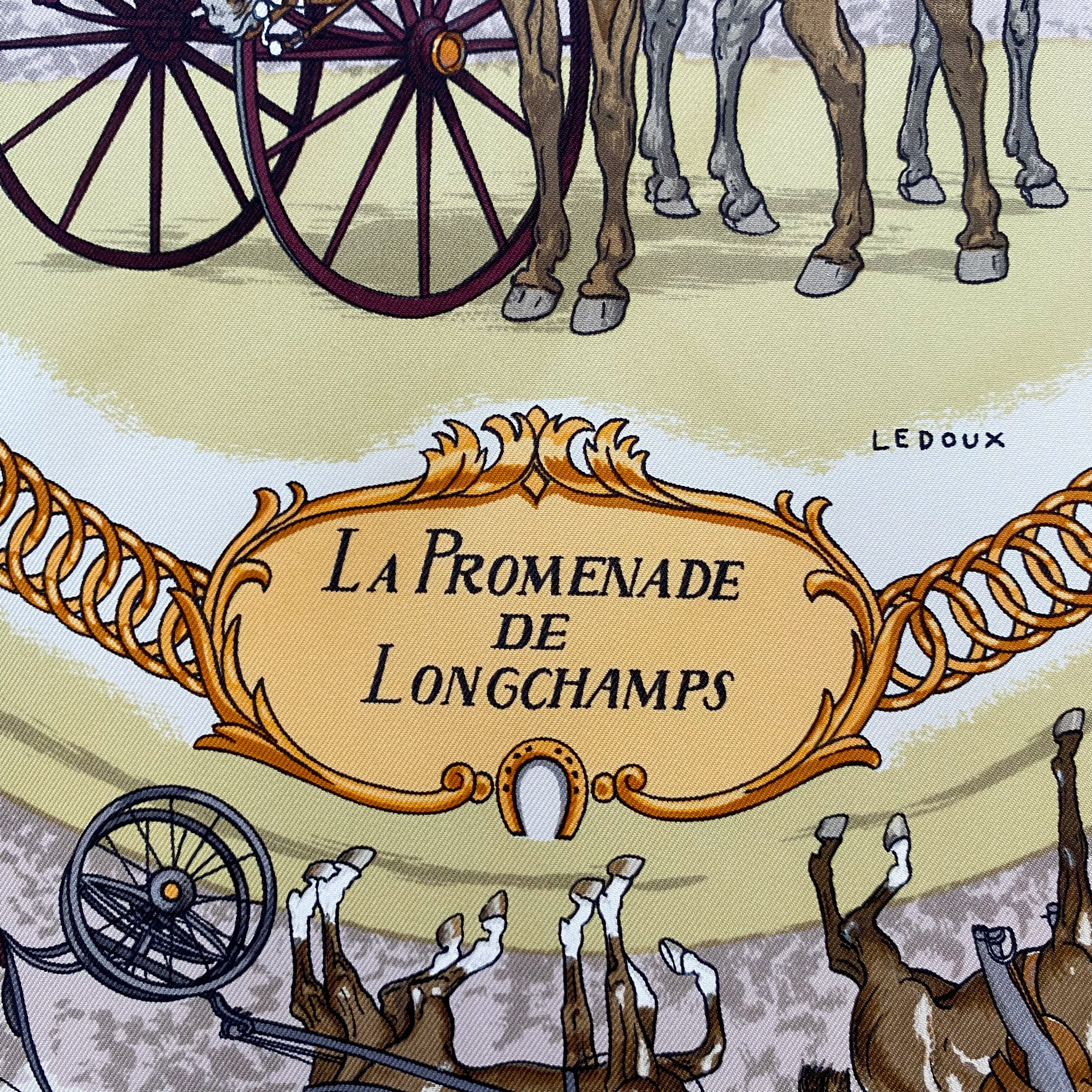 Immaculate Boxed Hermès La Promenade de Longchamps Silk Scarf