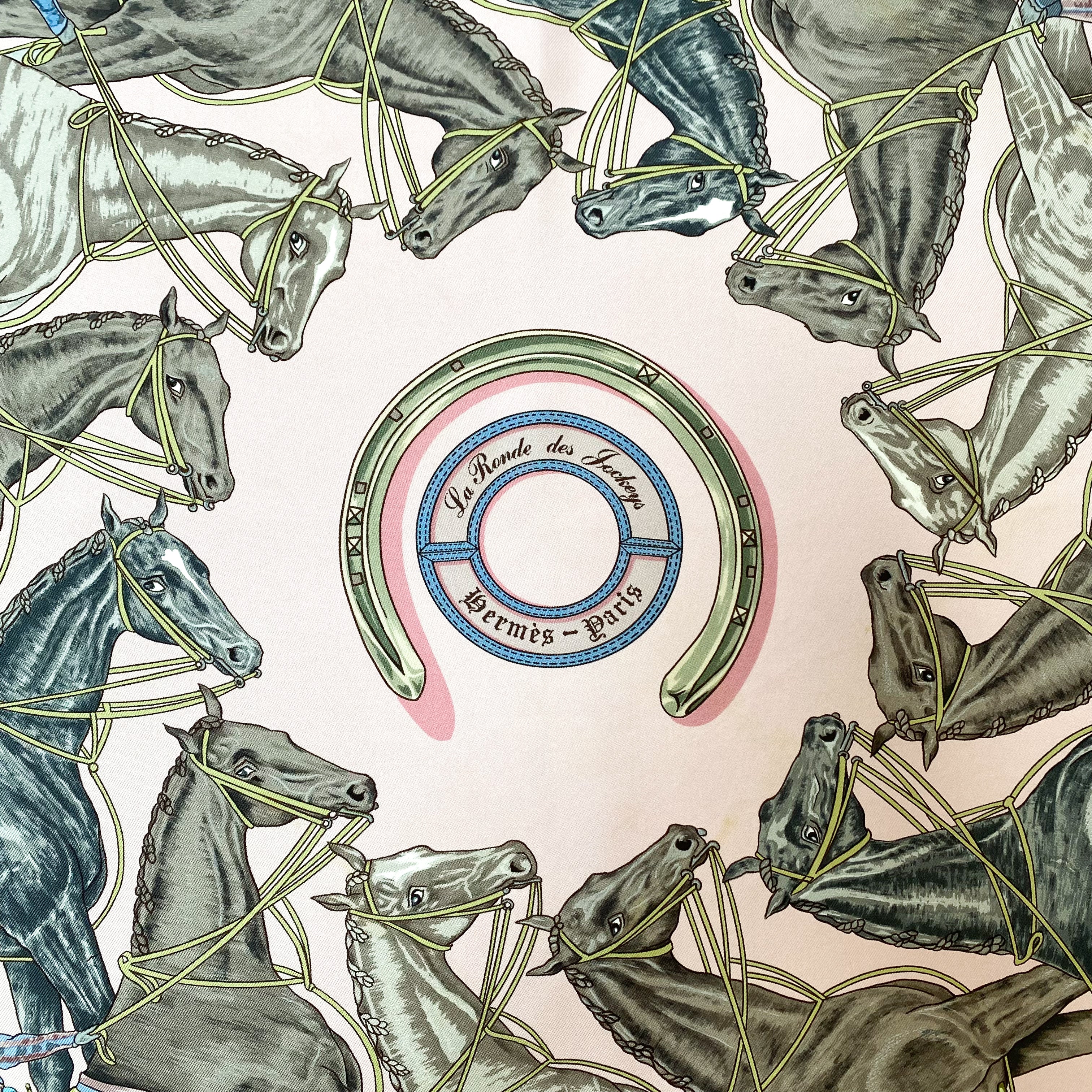 Boxed Hermès La Ronde Des Jockeys Silk Scarf