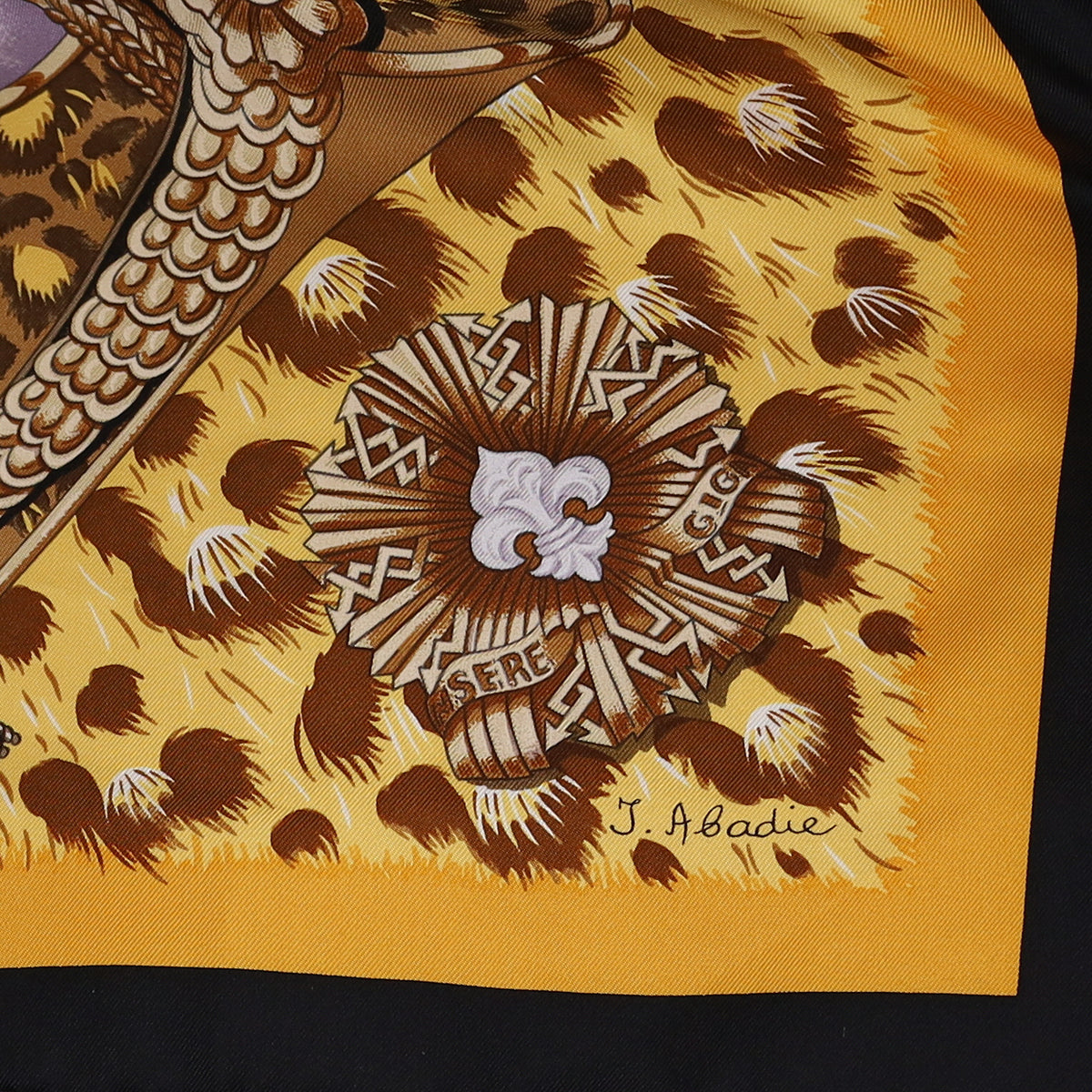 Pristine Hermès Casques et Plumets Silk Scarf