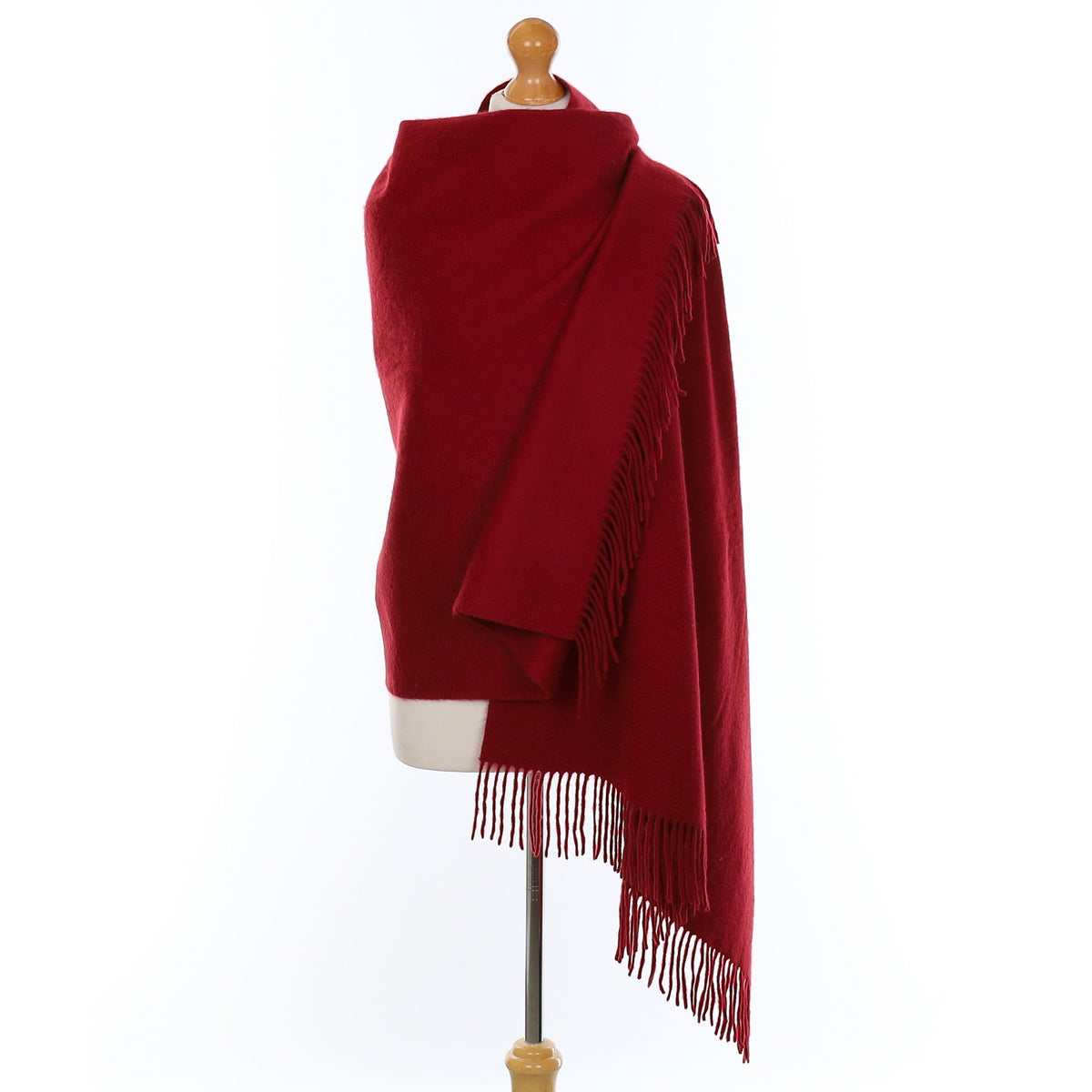 Crimson Red Cashmere Woven Wrap