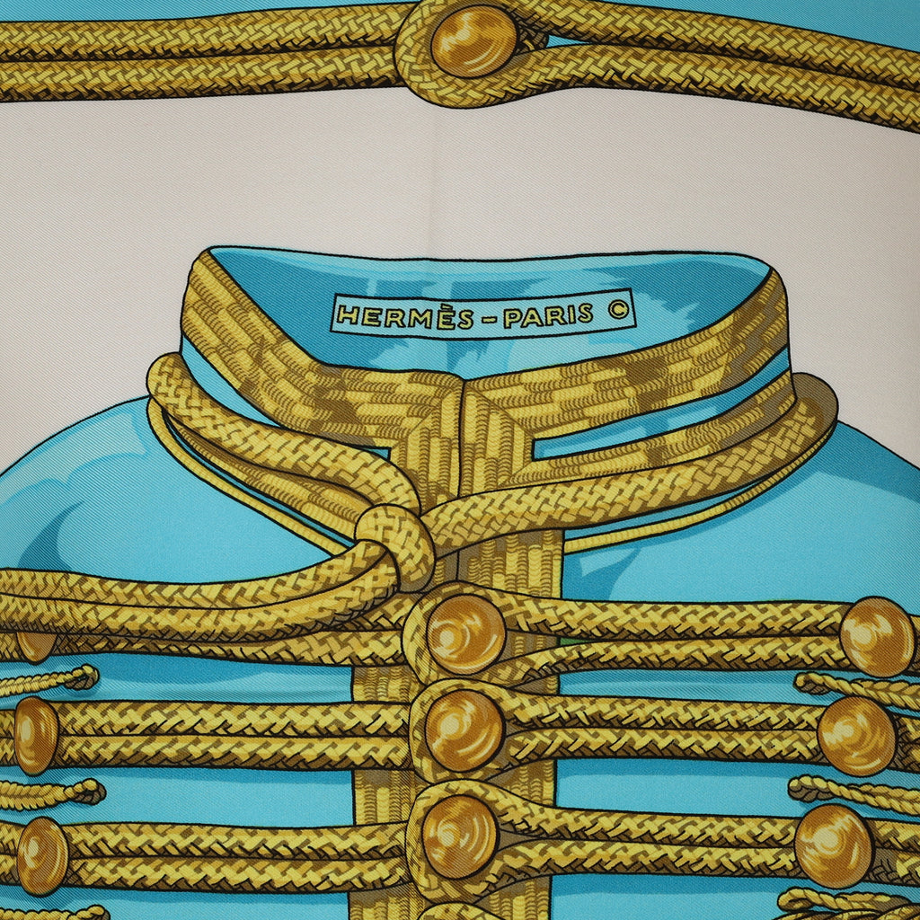 Brand New Boxed Hermès Brandebourgs Silk Scarf