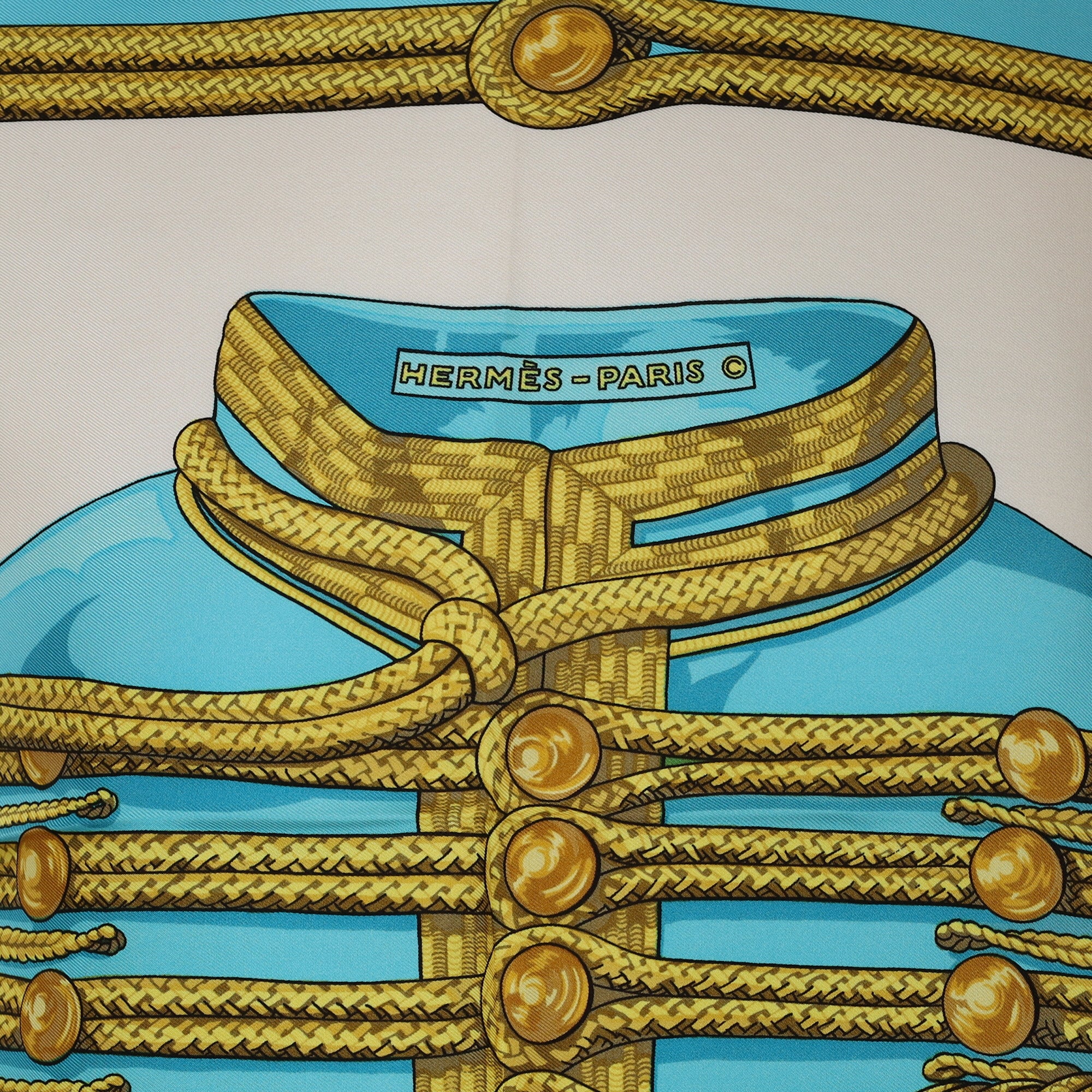 Brand New Boxed Hermès Brandebourgs Silk Scarf