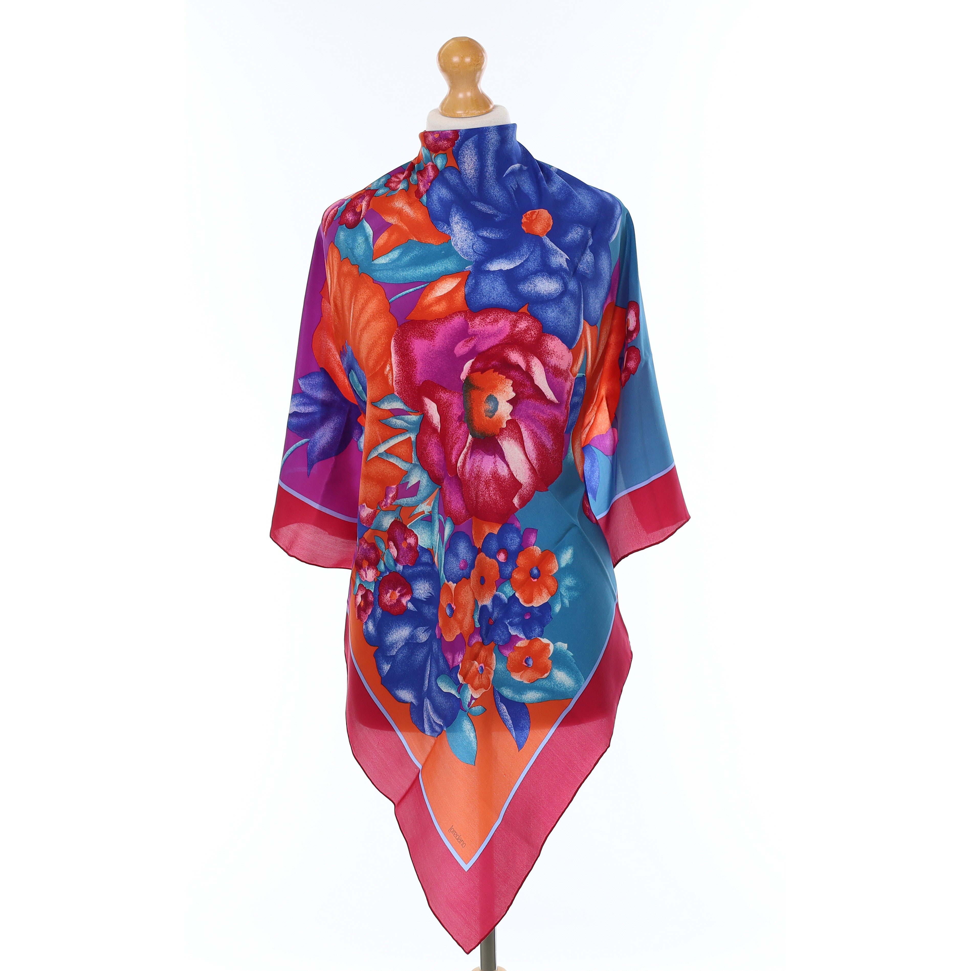 1980’s Loredano Floral Vintage Silk Scarf