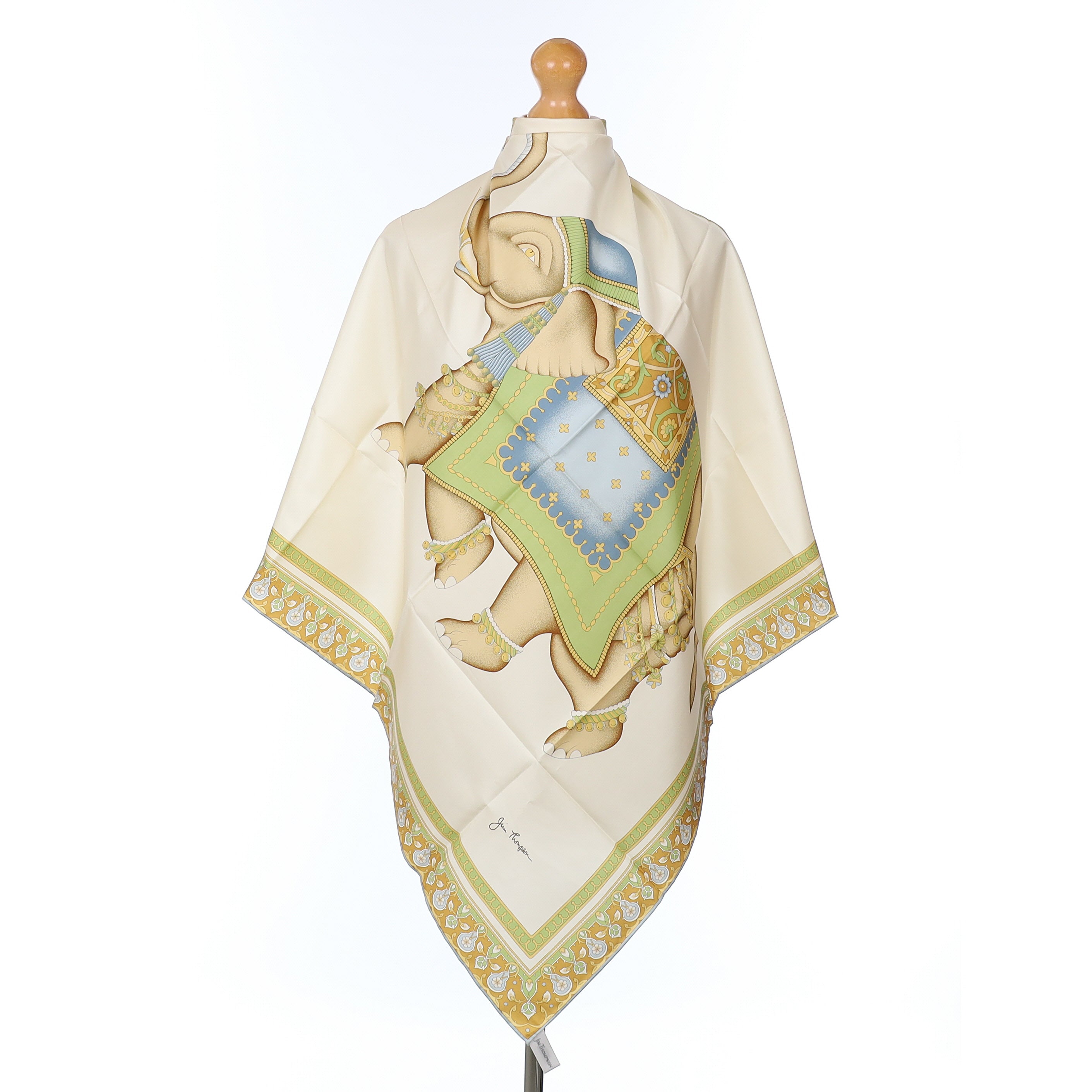 Brand New Jim Thompson Elephant Silk Scarf