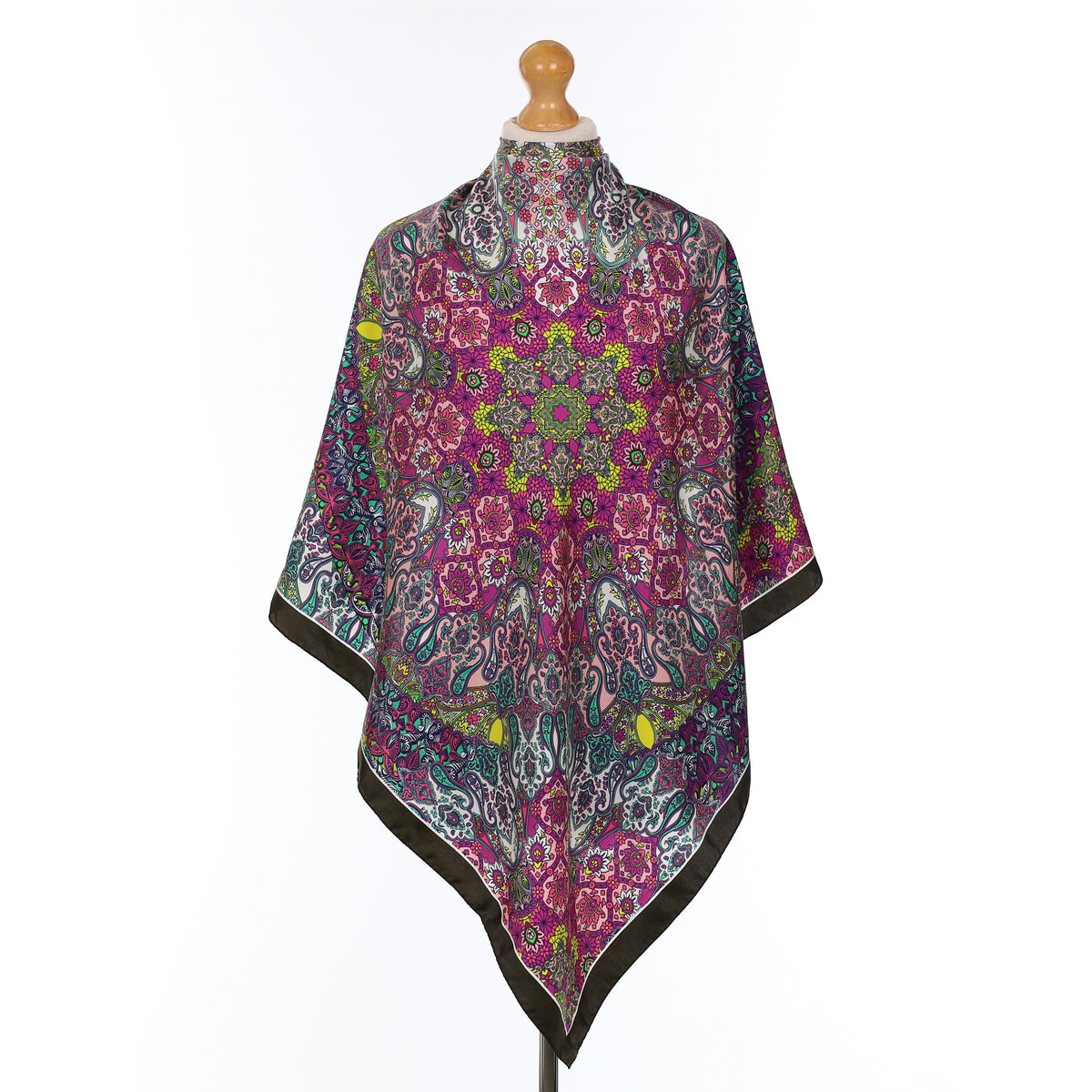 Bright Paisley Design Silk Scarf