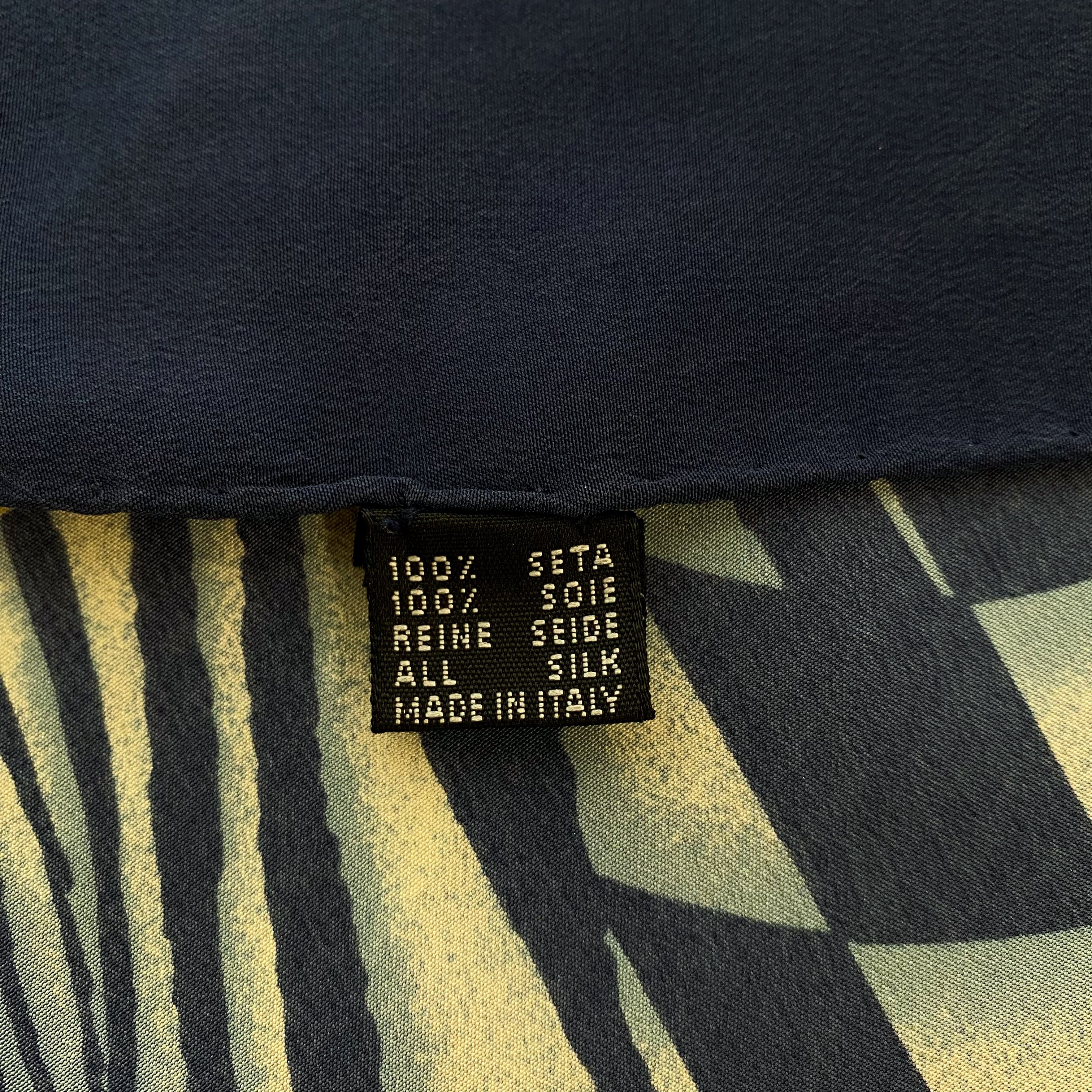 Leopard and Blue Abstract Silk Scarf