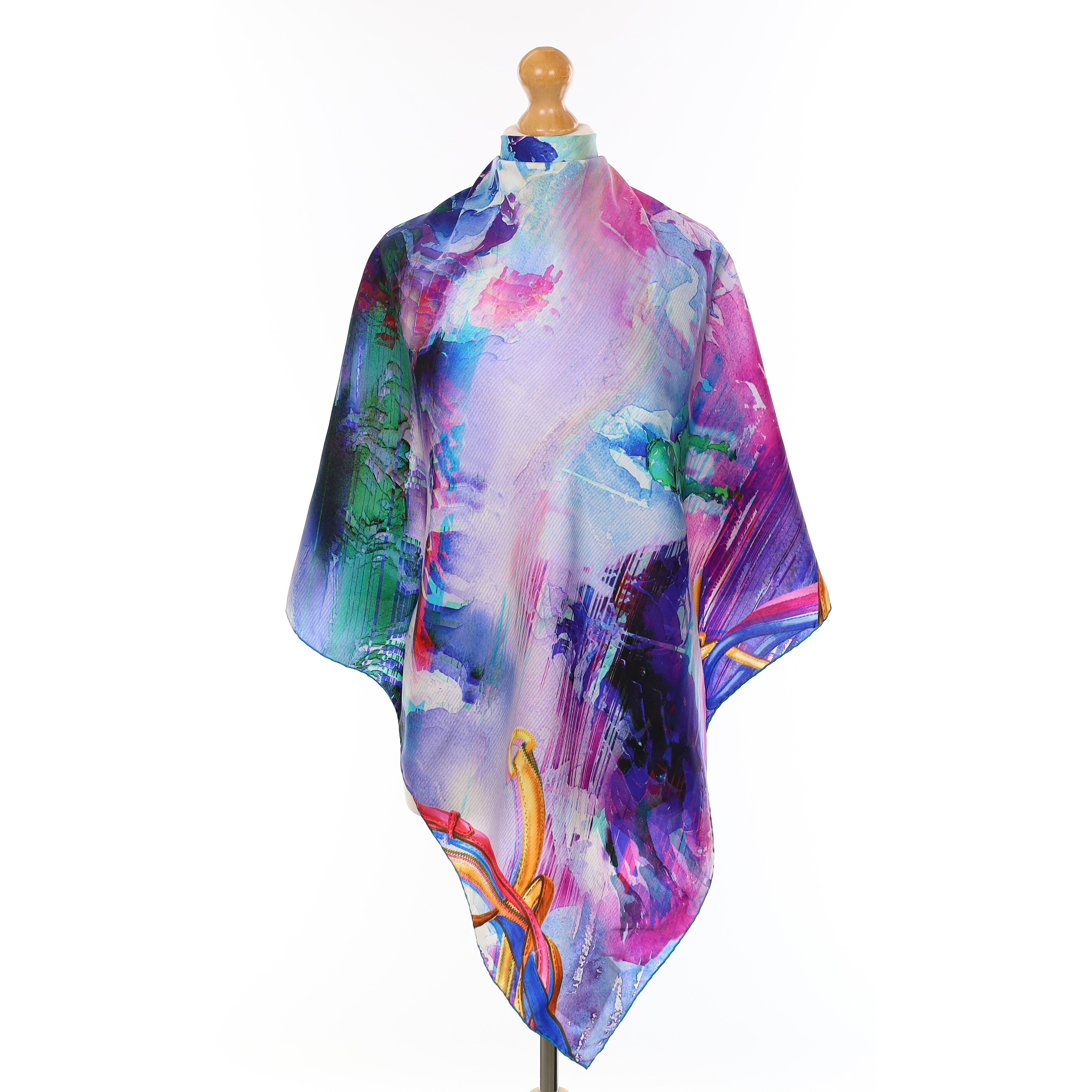 Mantero Abstract Equestrian Silk Scarf
