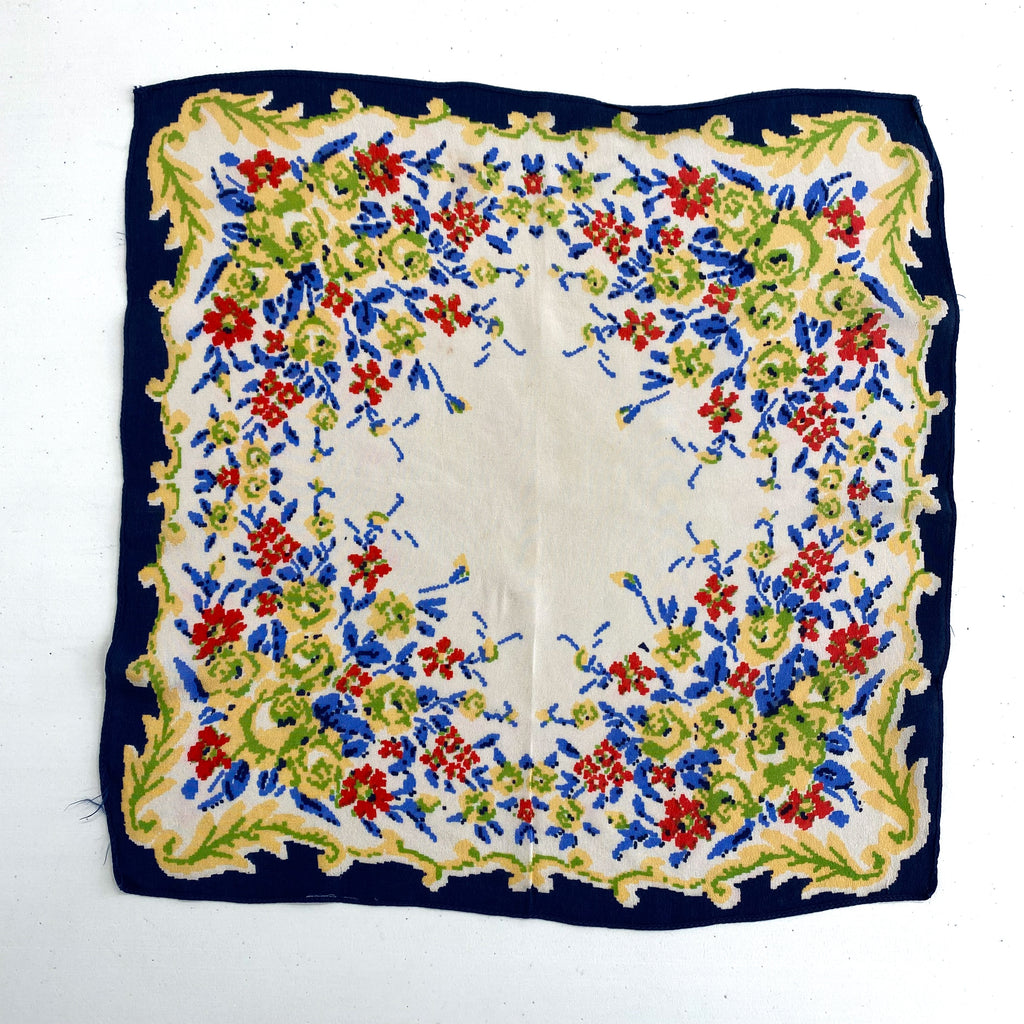 Multicolour Floral Silky Hankies x3