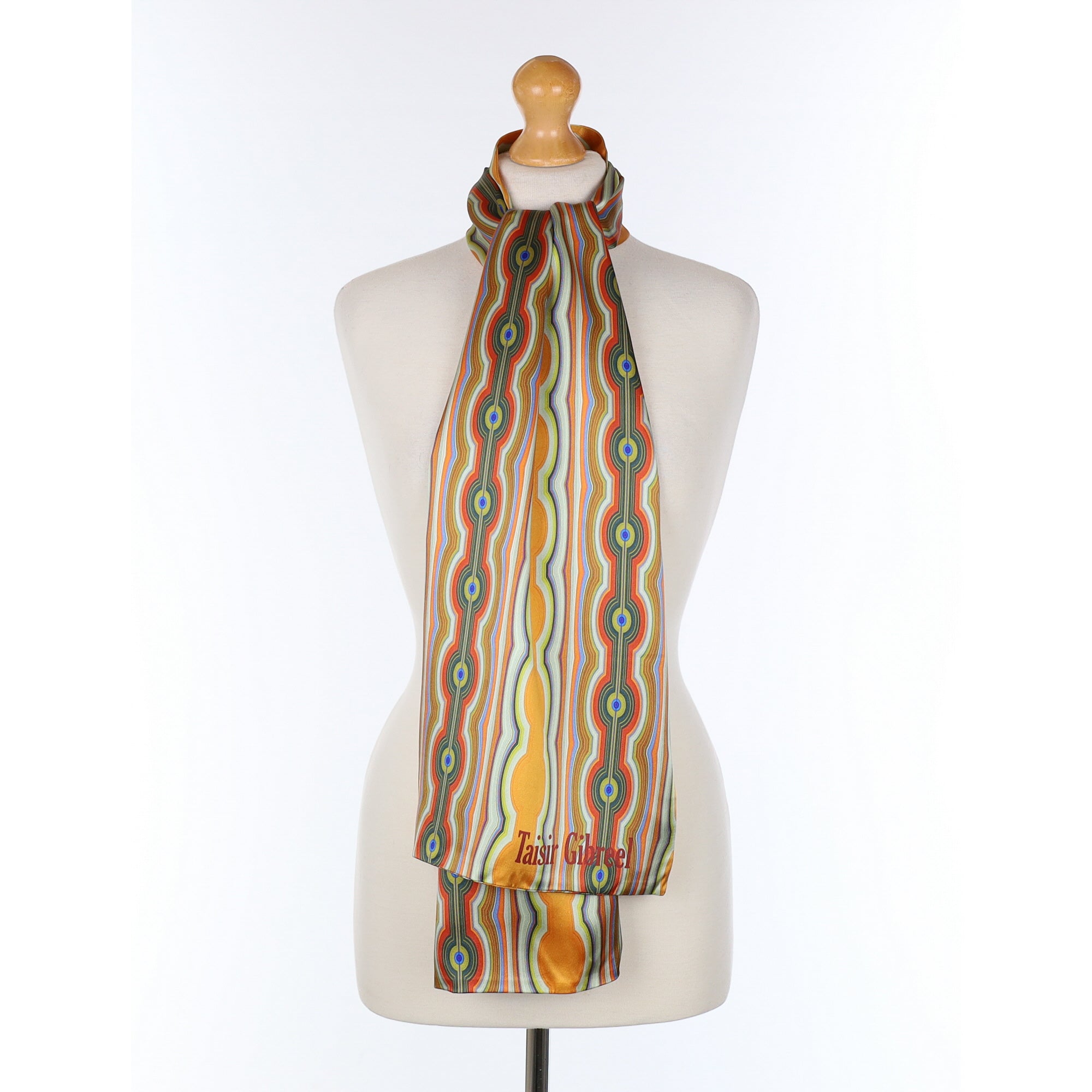 Brand New Taisir Gibreel Vibrant Double Layered Silk Scarf