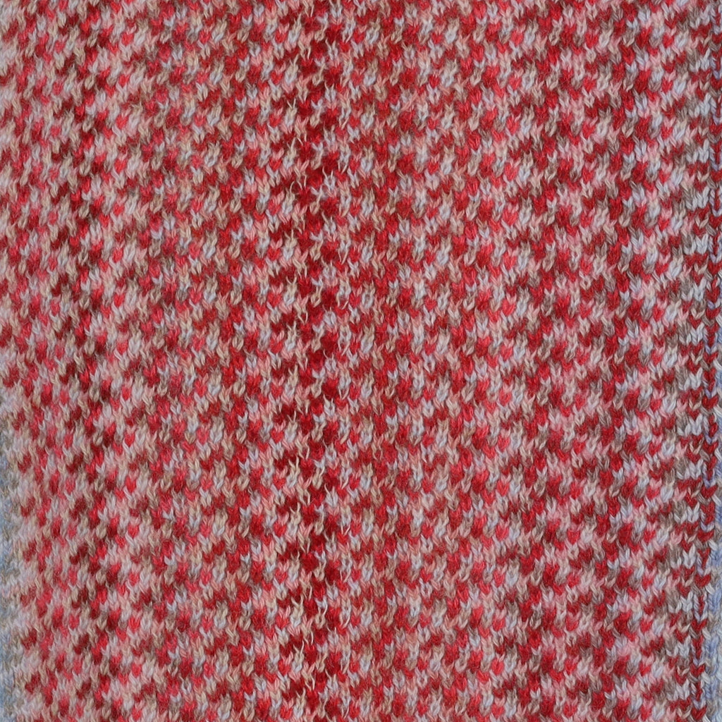 Brand New Scottish Red and Blue Fringed Cashmere Scarf