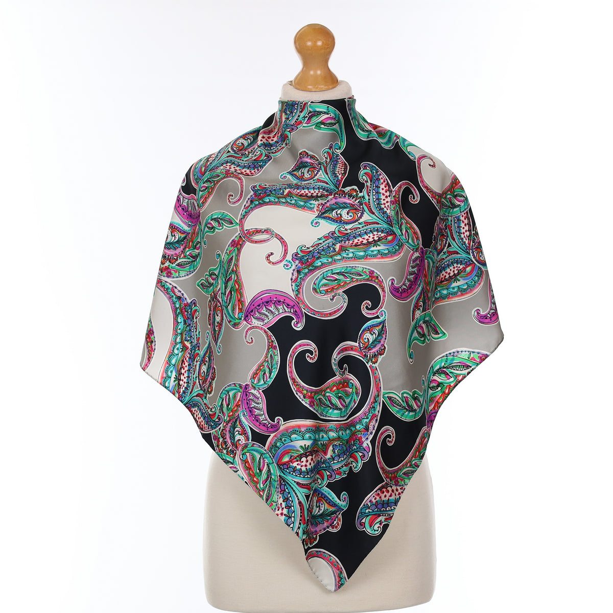 Colourful Paisley Silk Scarf