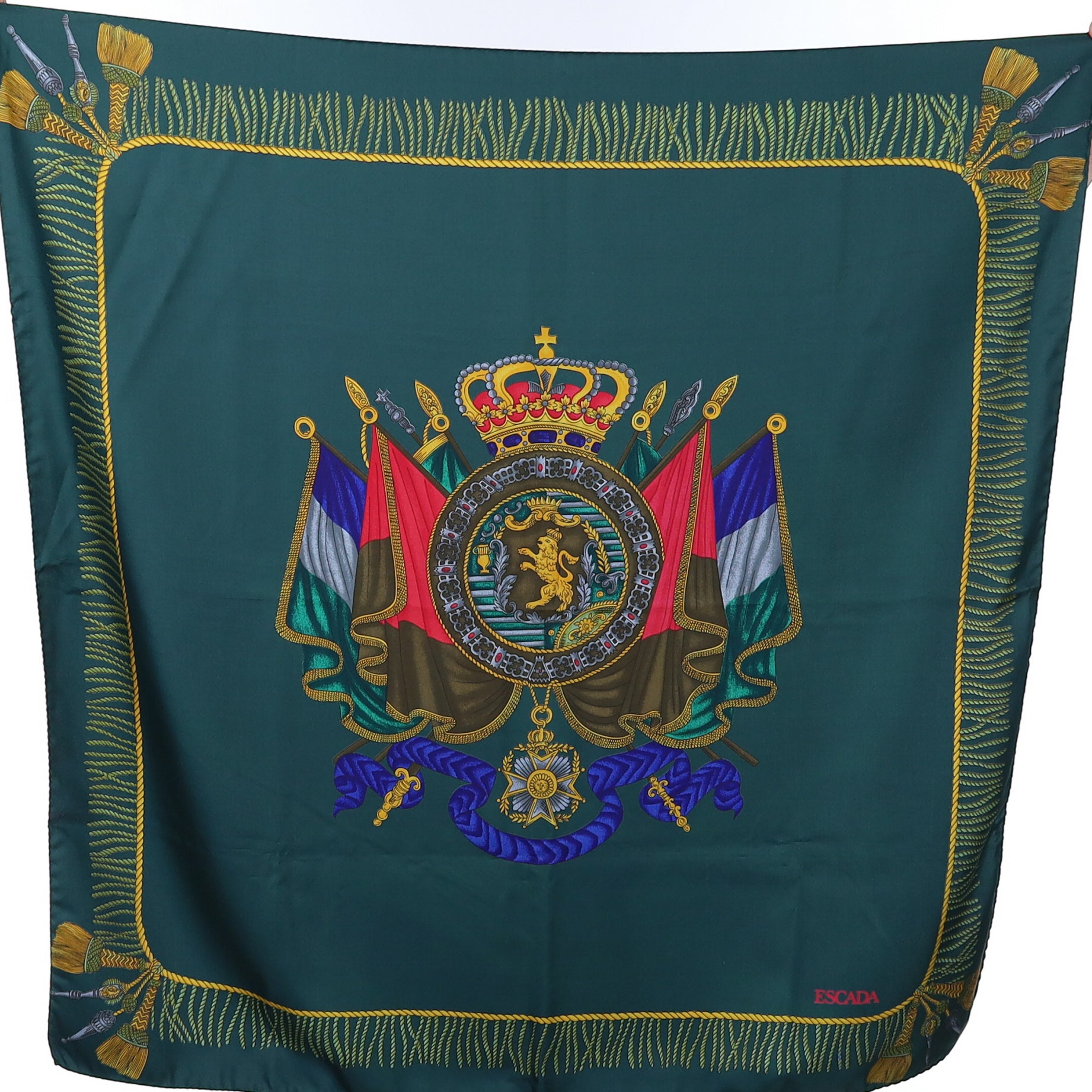 Boxed Escada Dark Green Silk Scarf