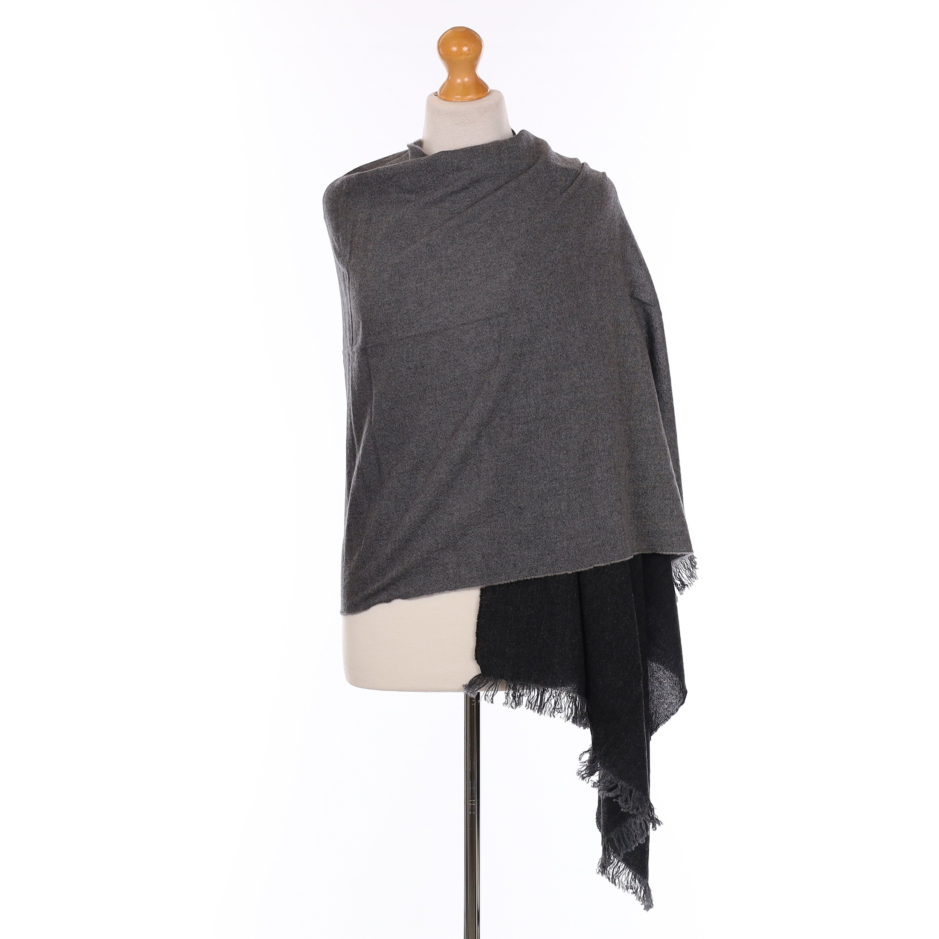 Brand New Begg & Co Grey Ombré Cashmere Woven Wrap