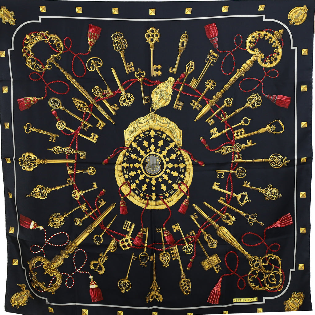 Brand New Boxed Hermès Les Clefs Silk Scarf