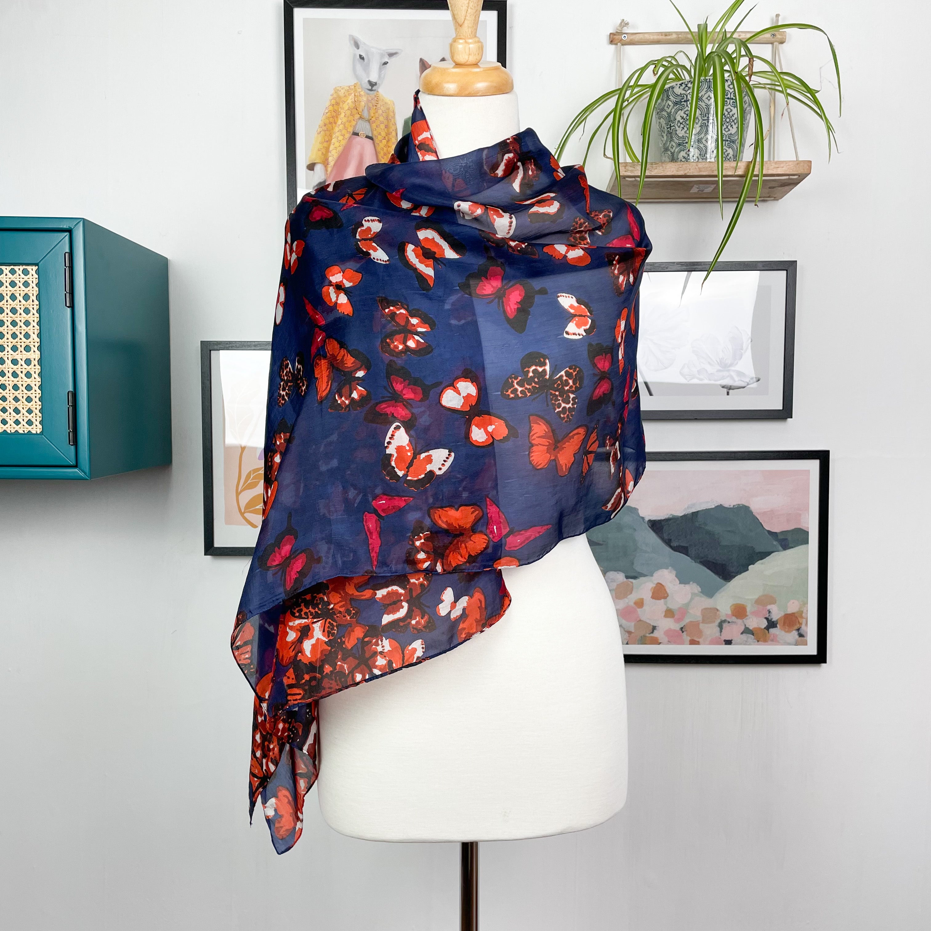 Brand New Osprey Floral Long Silk Scarf