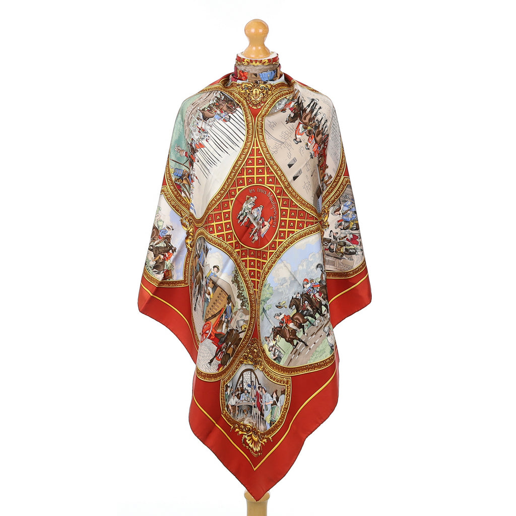 Pristine Hermès Les Trois Moufqvetaires Silk Scarf Rare