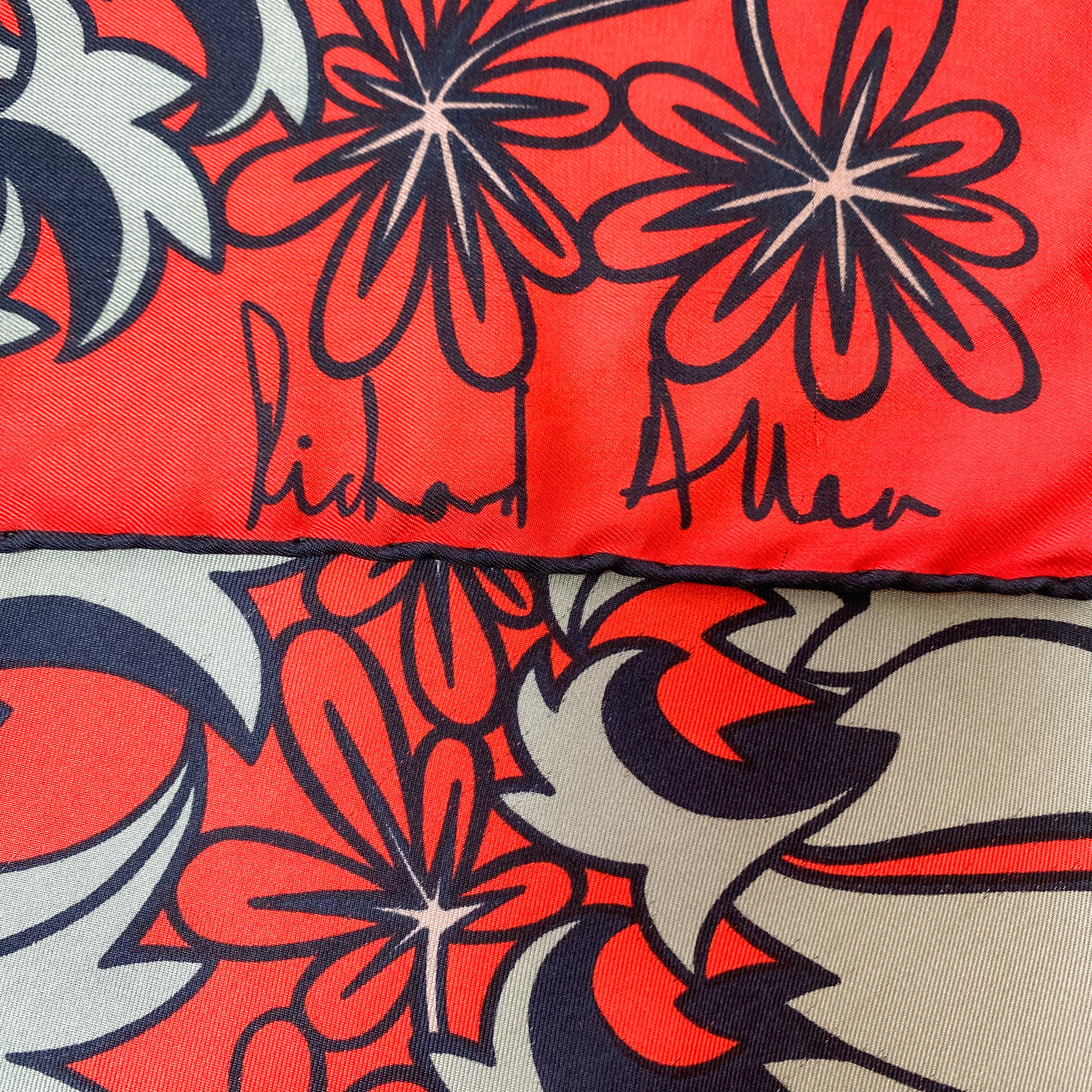 1970s Richard Allan Vintage Silk Scarf