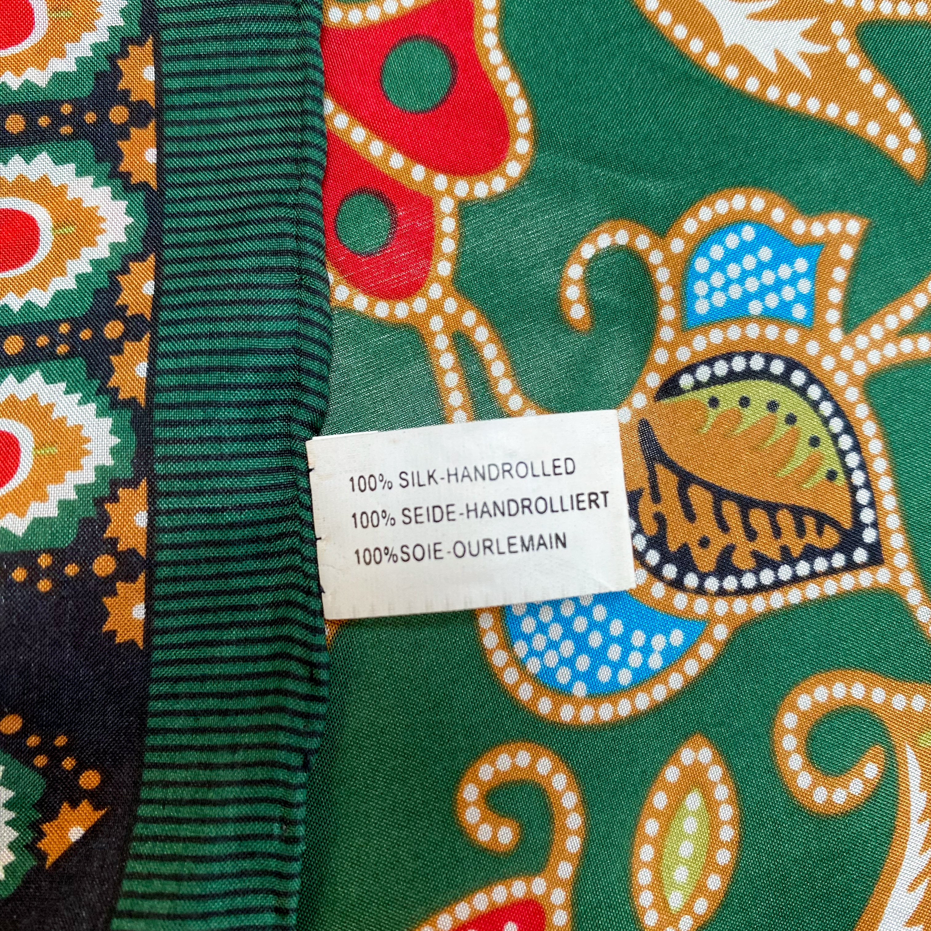 Vintage Green Paisley Silk Scarf