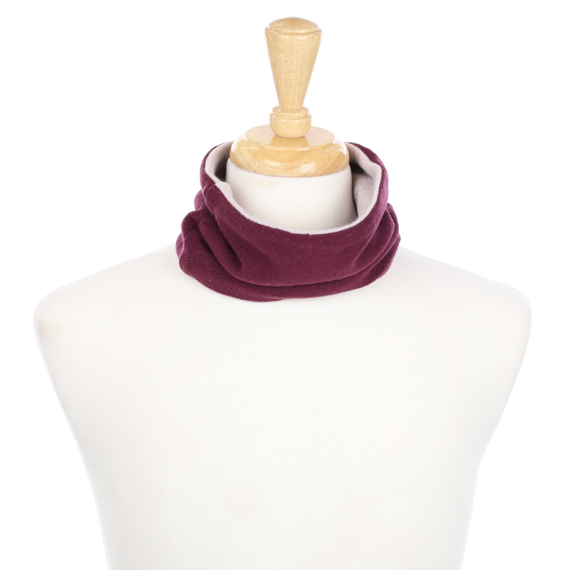 Aubergine and Oyster Pink Neck Warmer