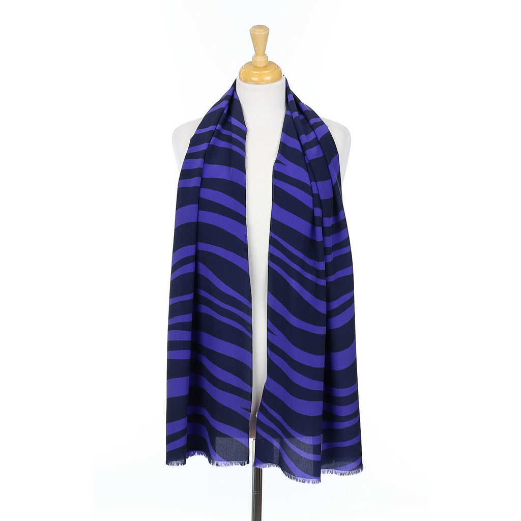 Brand New Boden Purple and Navy Silk Scarf