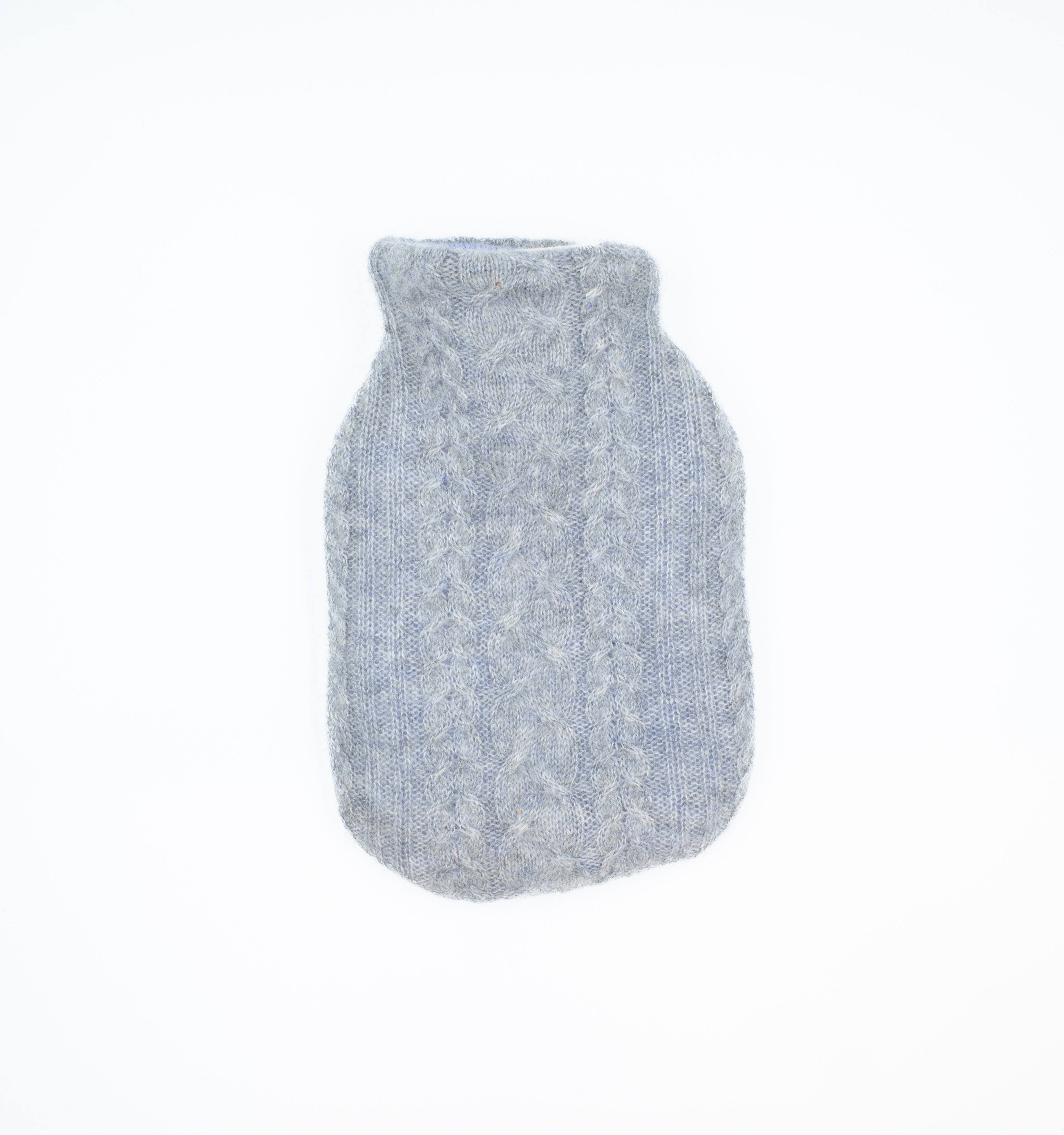 Stone Grey Cable Knit Cashmere Small Hot Water Bottle
