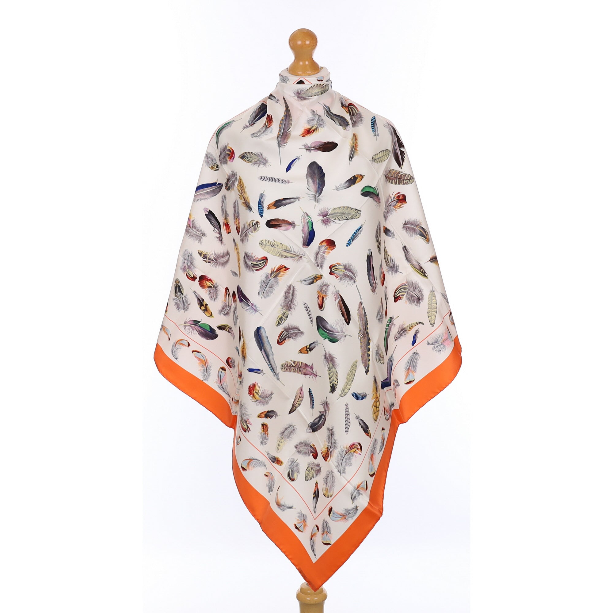 Brand New Boxed Hermès Plumes Silk Scarf