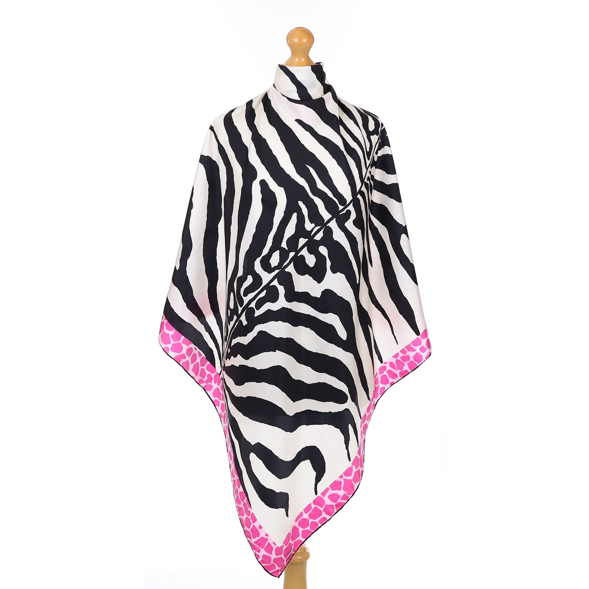 Brand New Biscous Zebra Print Silk Scarf