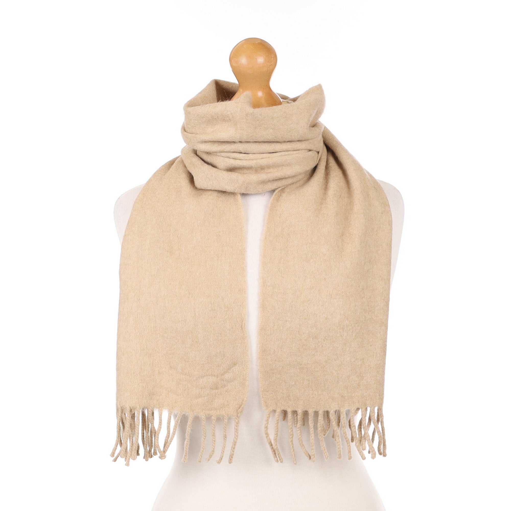 Beige Cashmere Woven Scarf