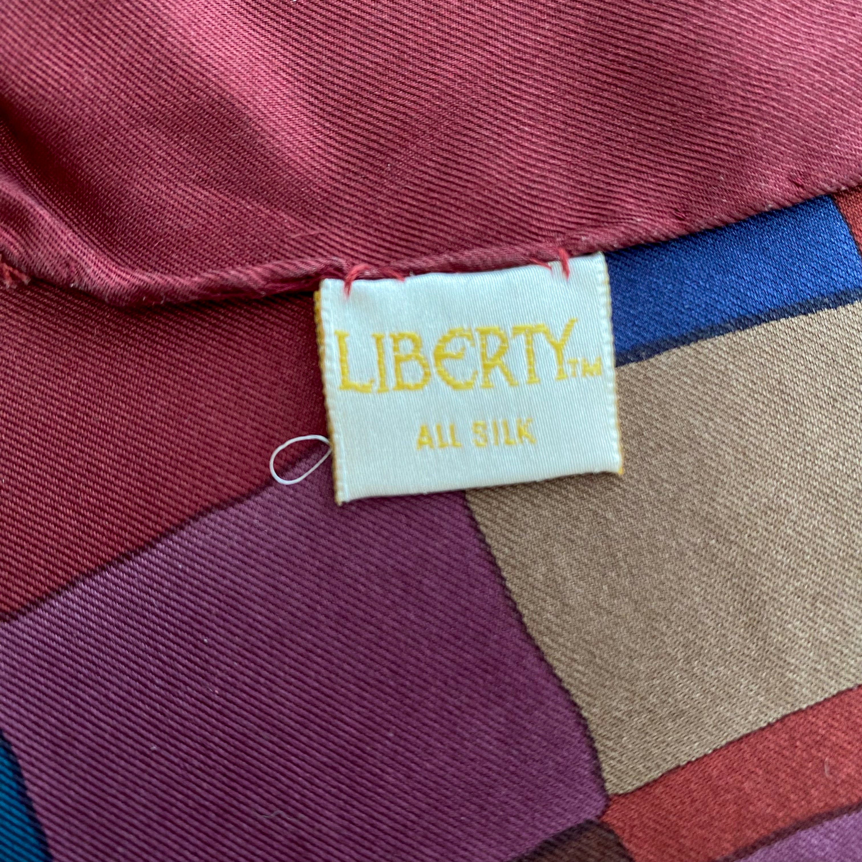1970’s Liberty Checked Silk Scarf