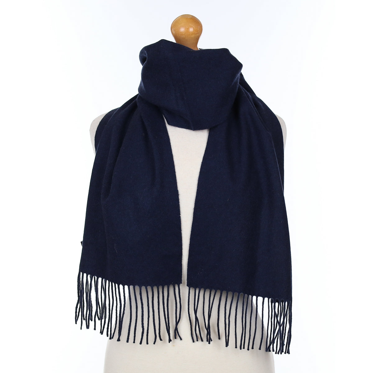 Deep Navy Blue Cashmere Woven Scarf