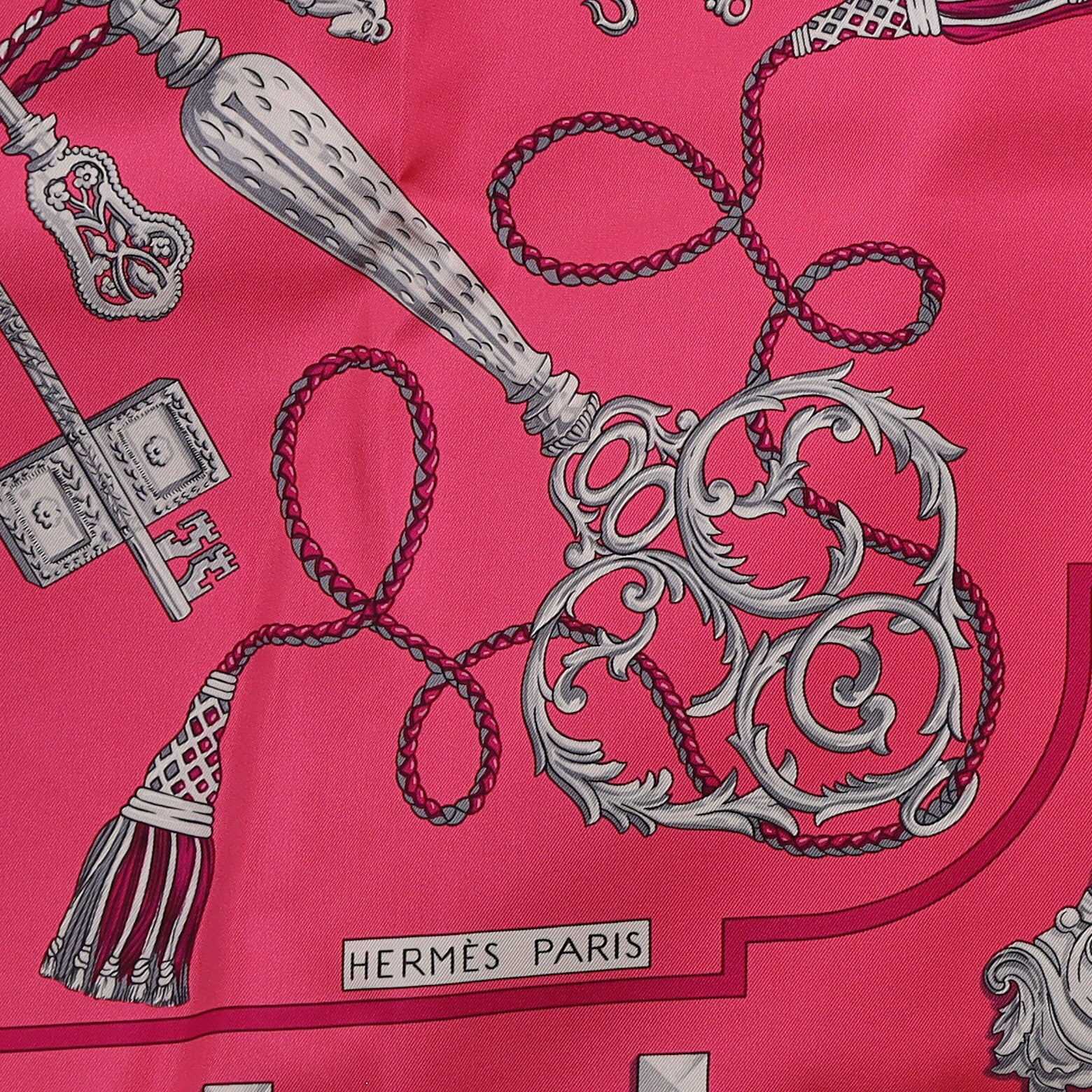 Pristine Boxed Hermès Les Clés Silk Scarf