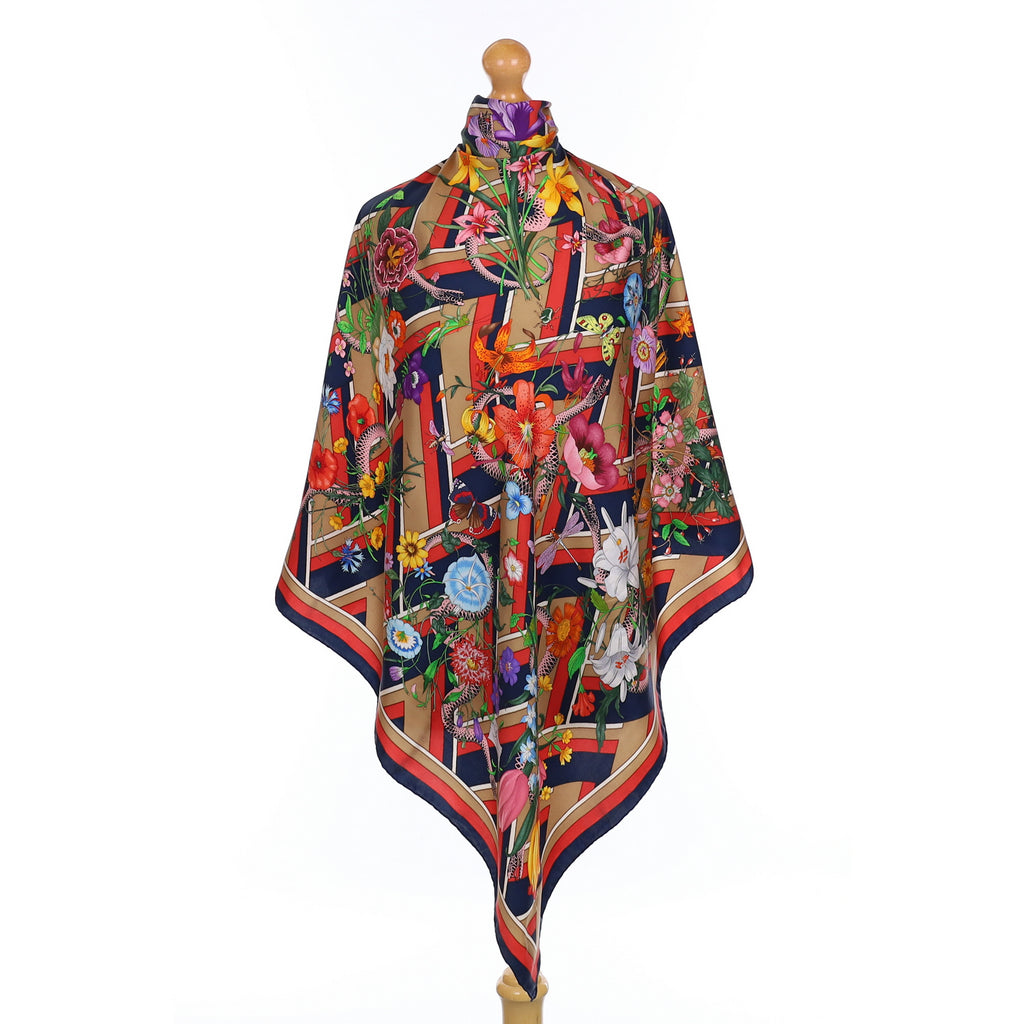 Gucci Multicoloured Abstract Silk Scarf