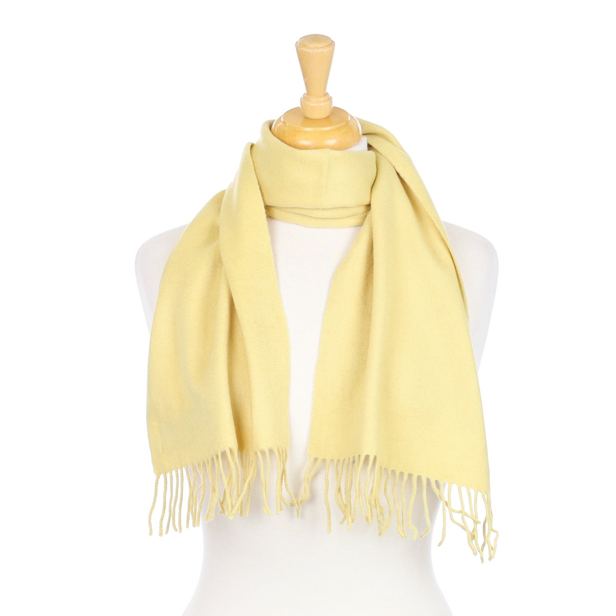 Pale Lemon Cashmere Woven Scarf