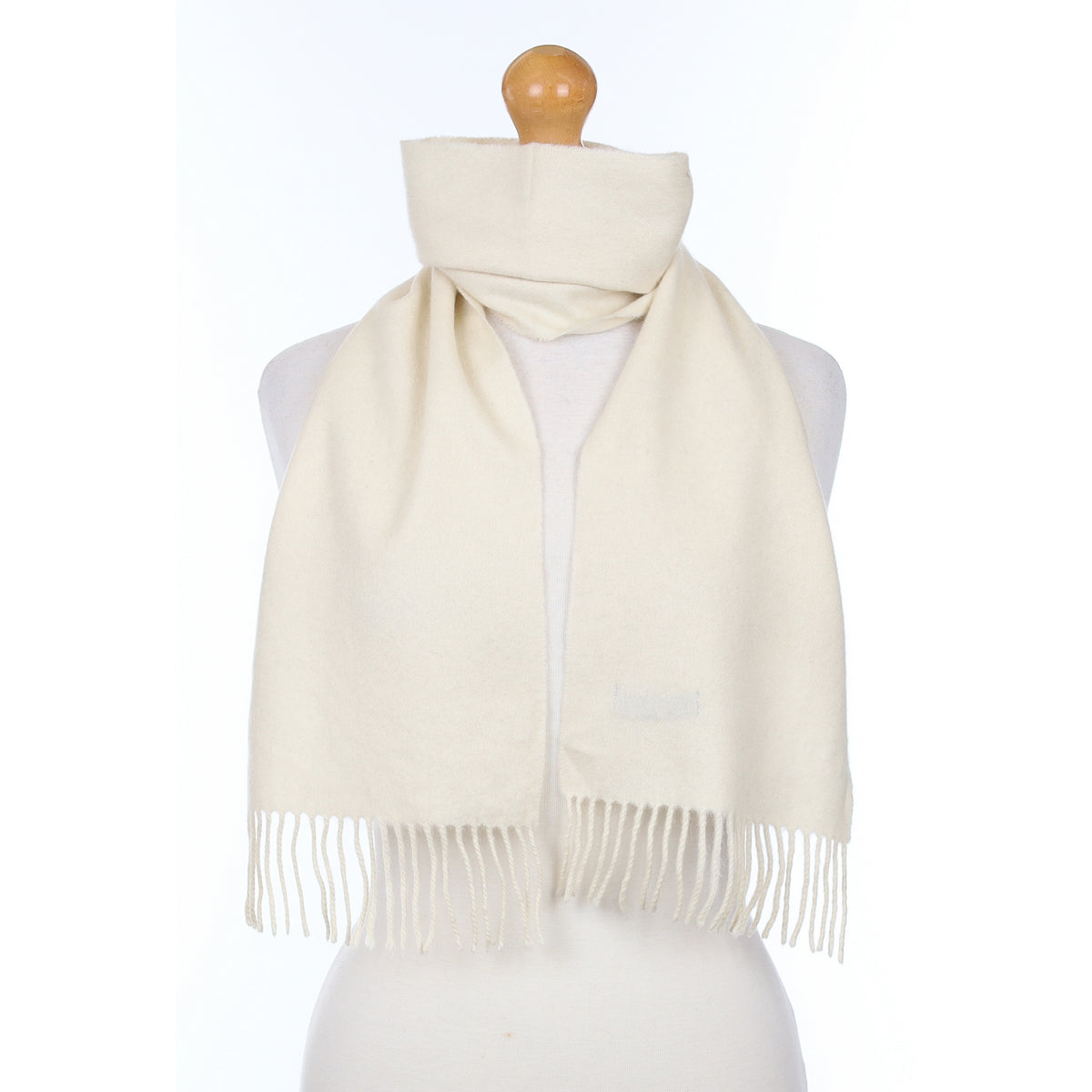 Ivory Cream Cashmere Woven Scarf