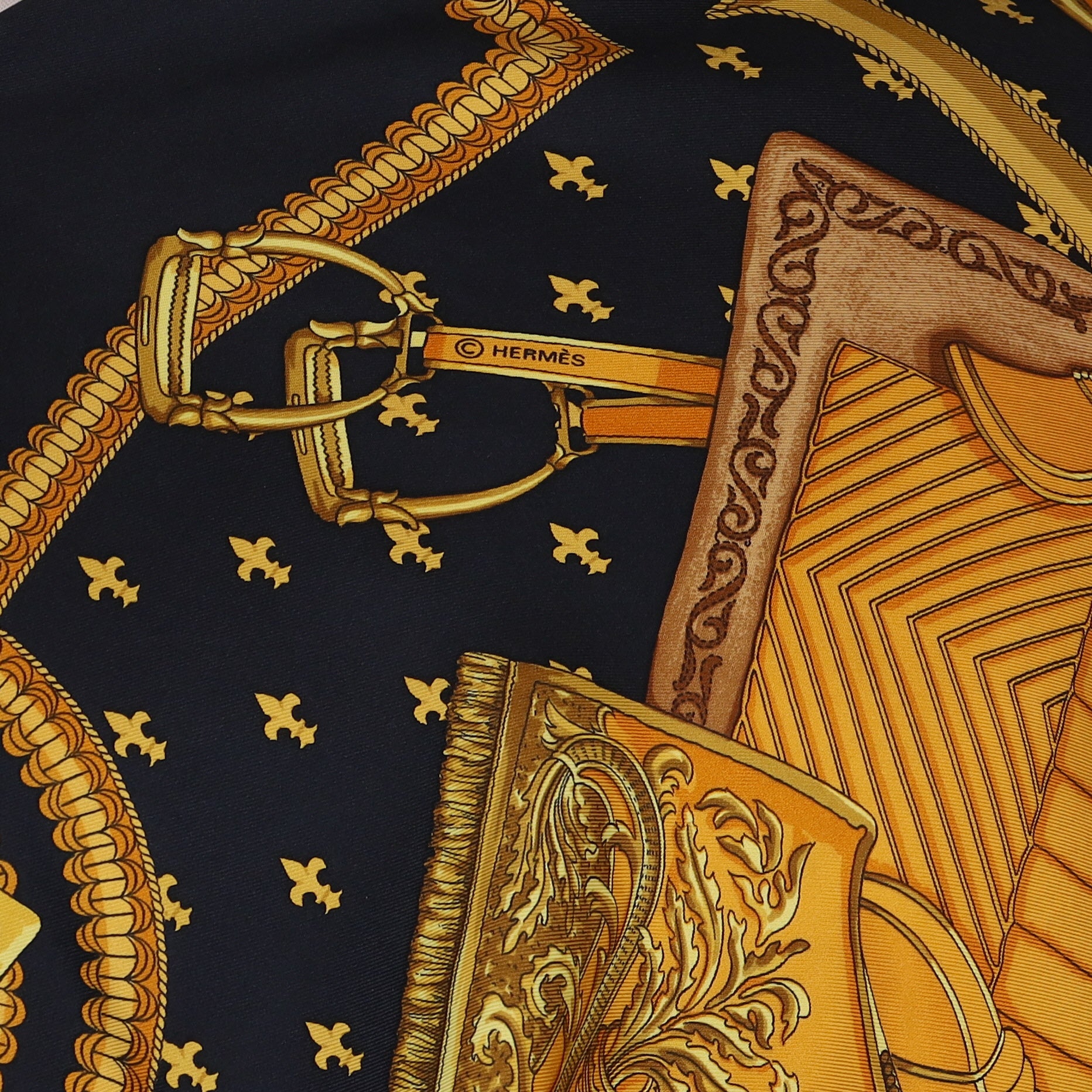 Hermès Selles A Housse Silk Scarf