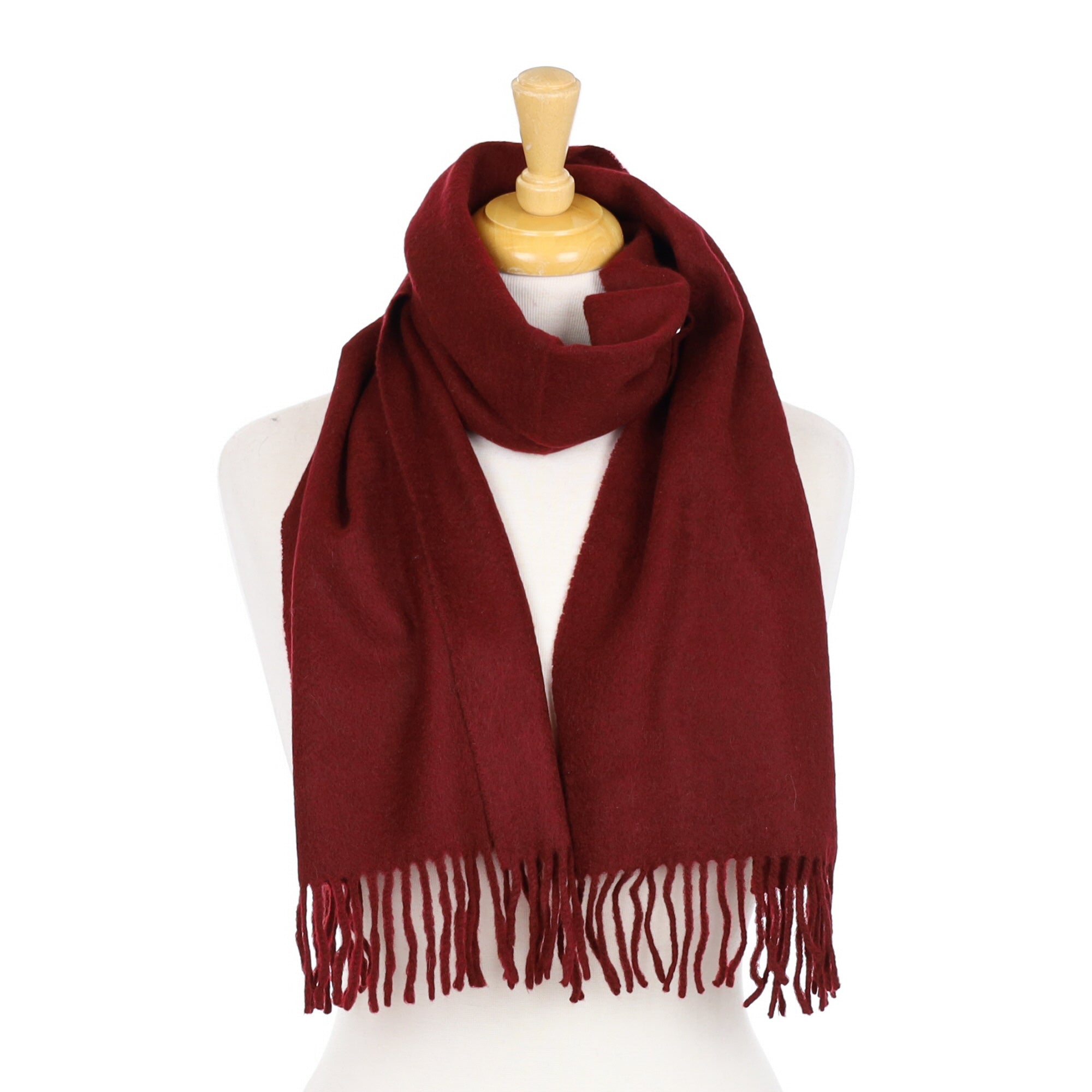 Wine Red Cashmere Woven Scarf