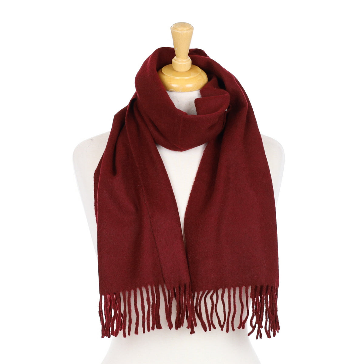 Wine Red Cashmere Woven Scarf