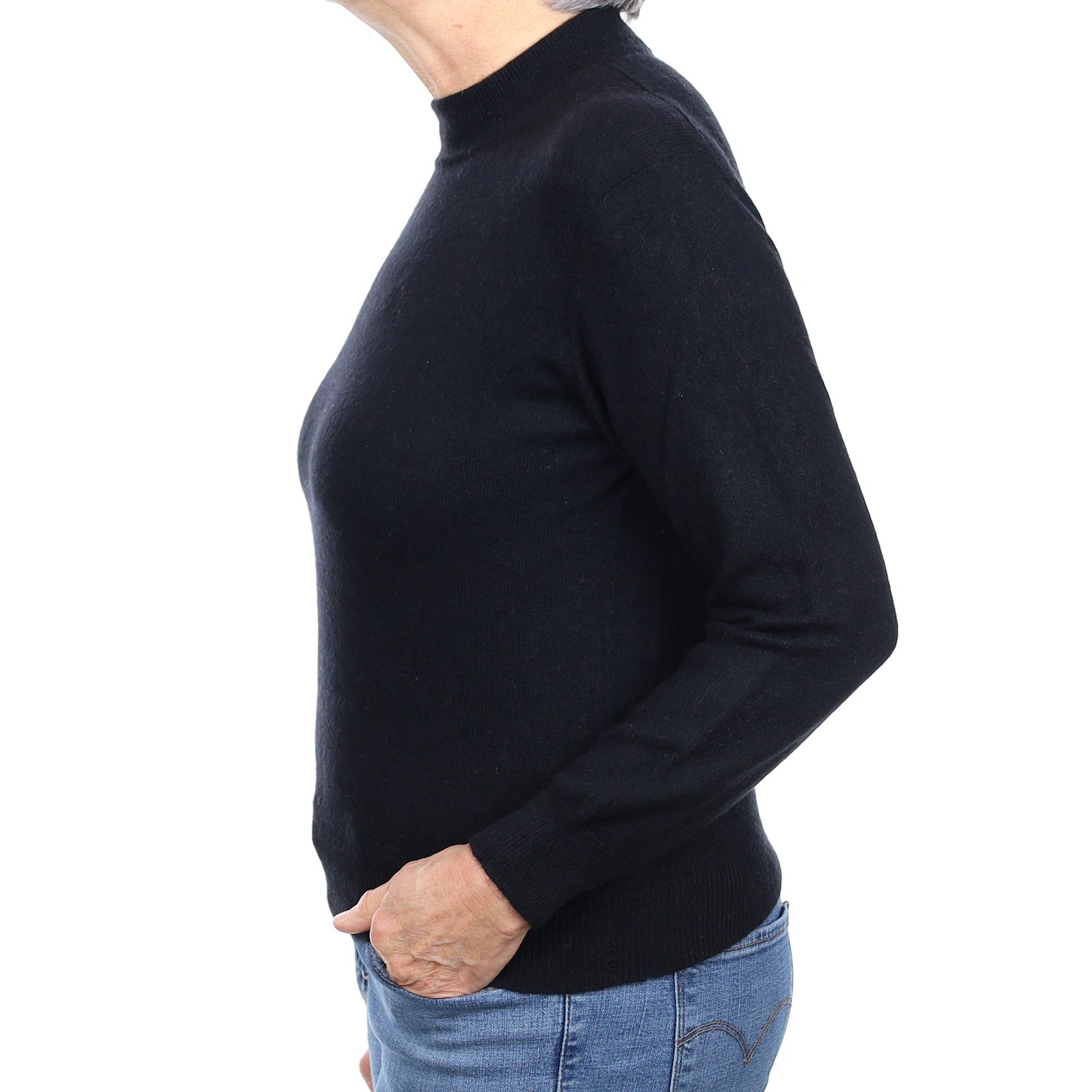 Black Cashmere Turtle Neck Jumper Medium
