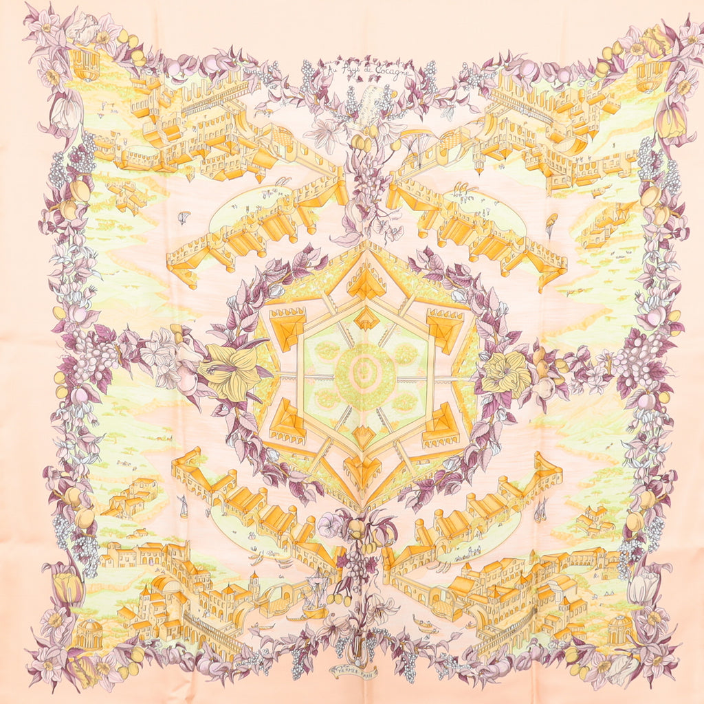 Pristine Boxed Hermès Au Pays de Cocagne Silk Scarf