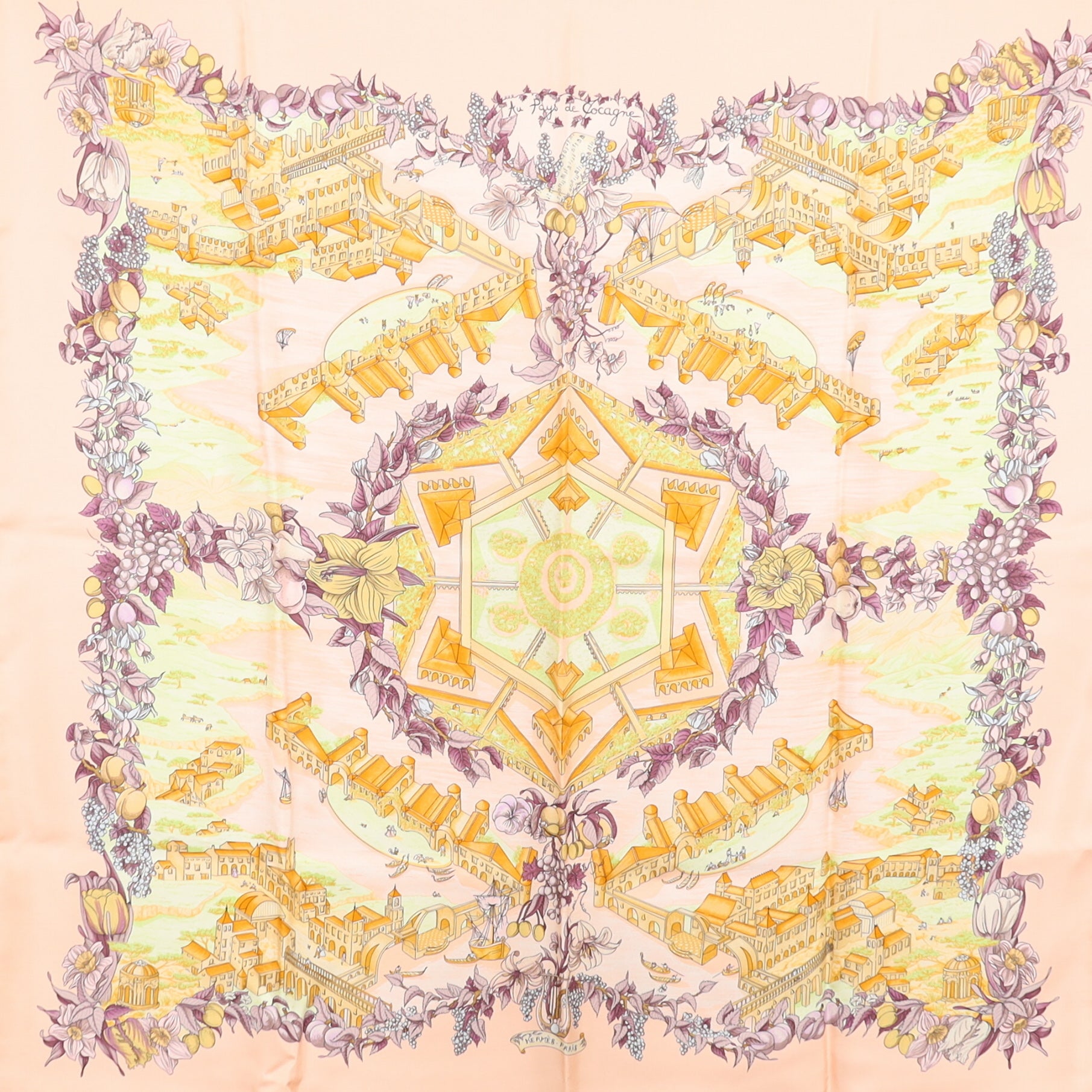 Pristine Boxed Hermès Au Pays de Cocagne Silk Scarf