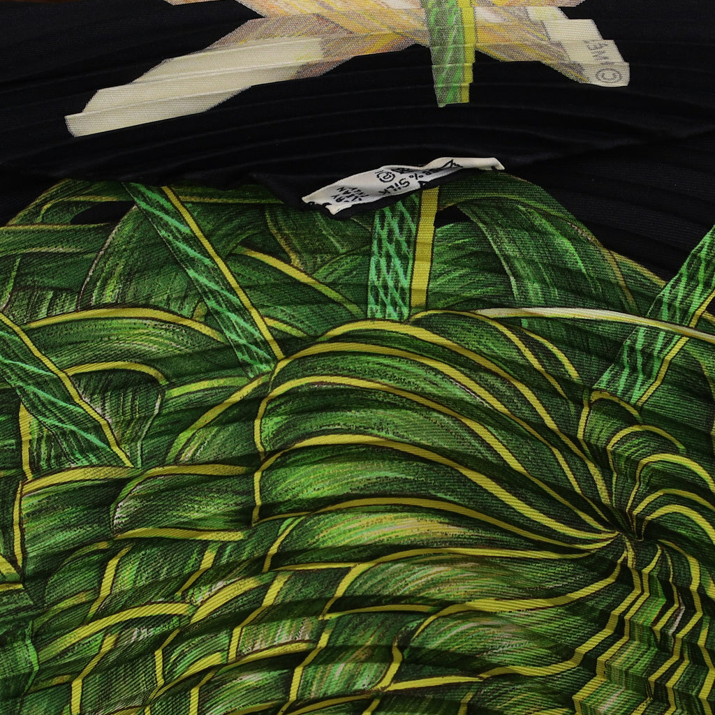 Hermès Jardin Créole Plisse Silk Scarf