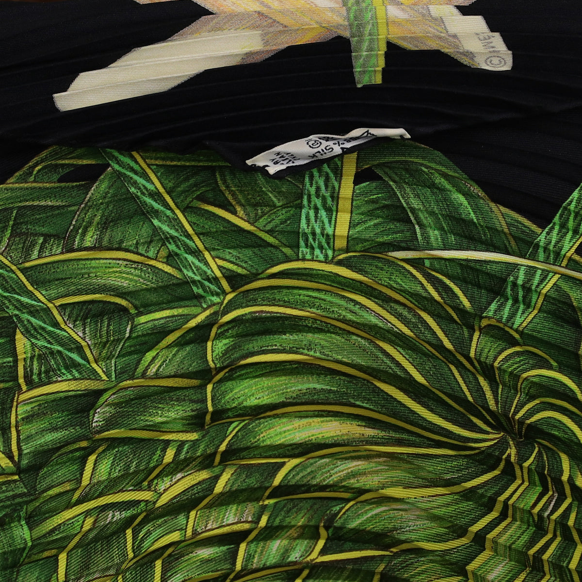 Hermès Jardin Créole Plisse Silk Scarf