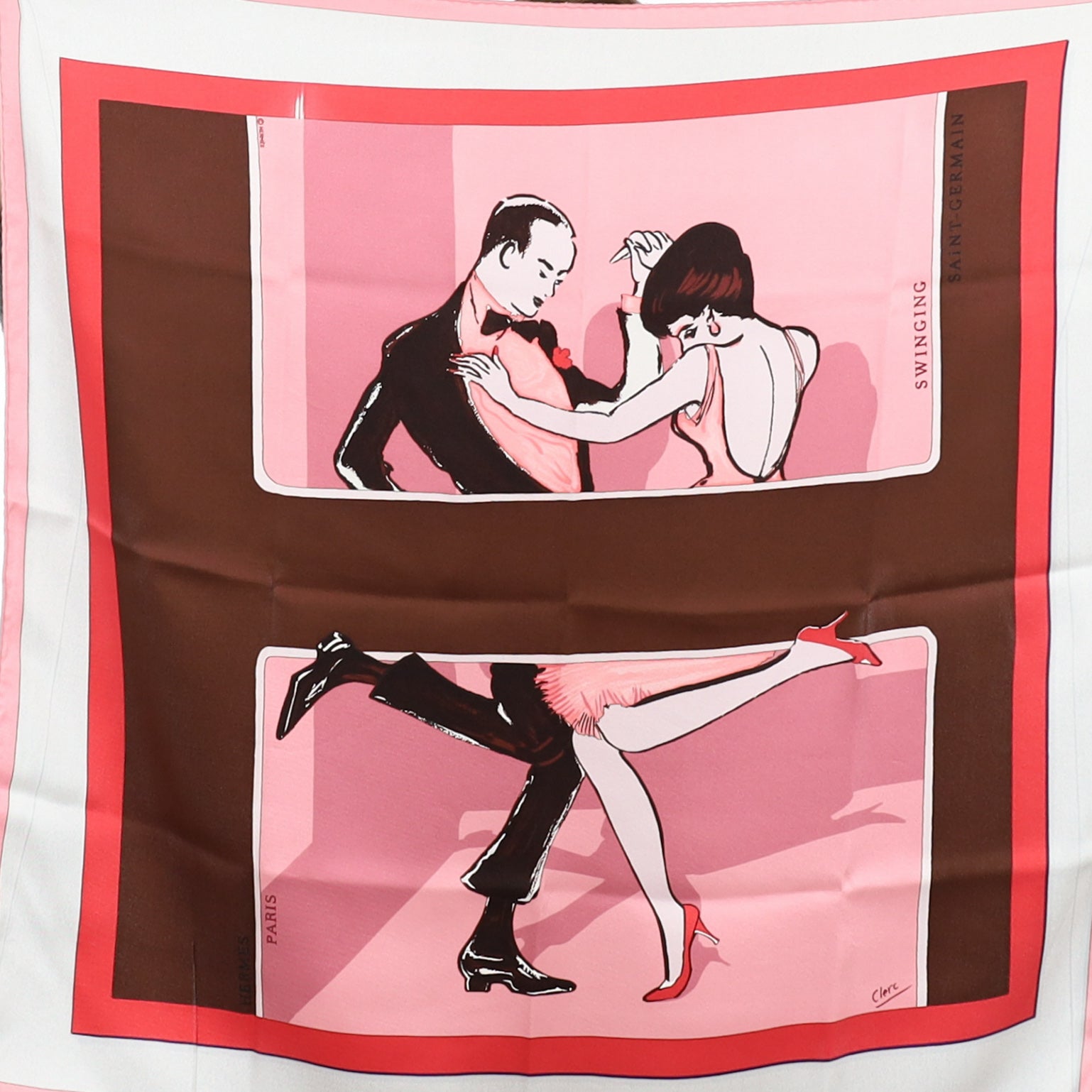 Hermès 70 Swinging Saint-Germain Silk Scarf
