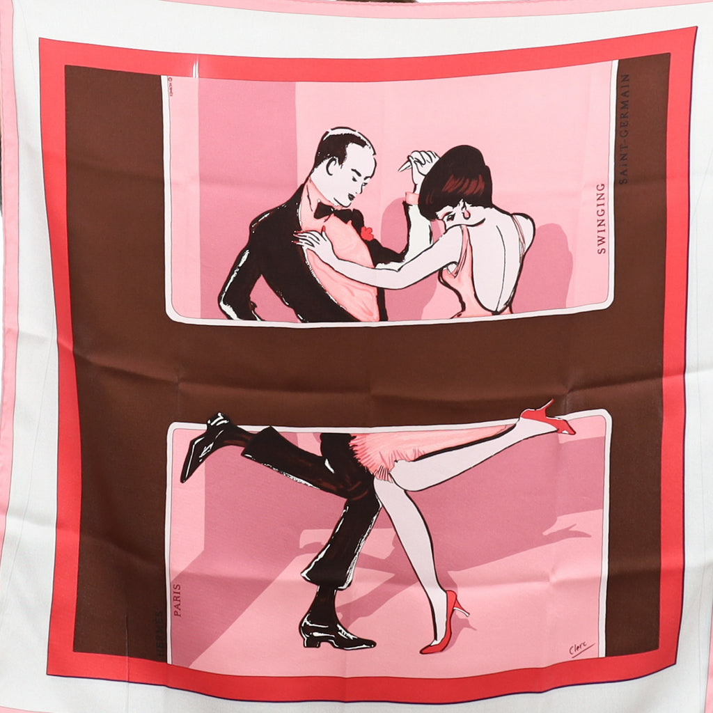 Hermès 70 Swinging Saint-Germain Silk Scarf