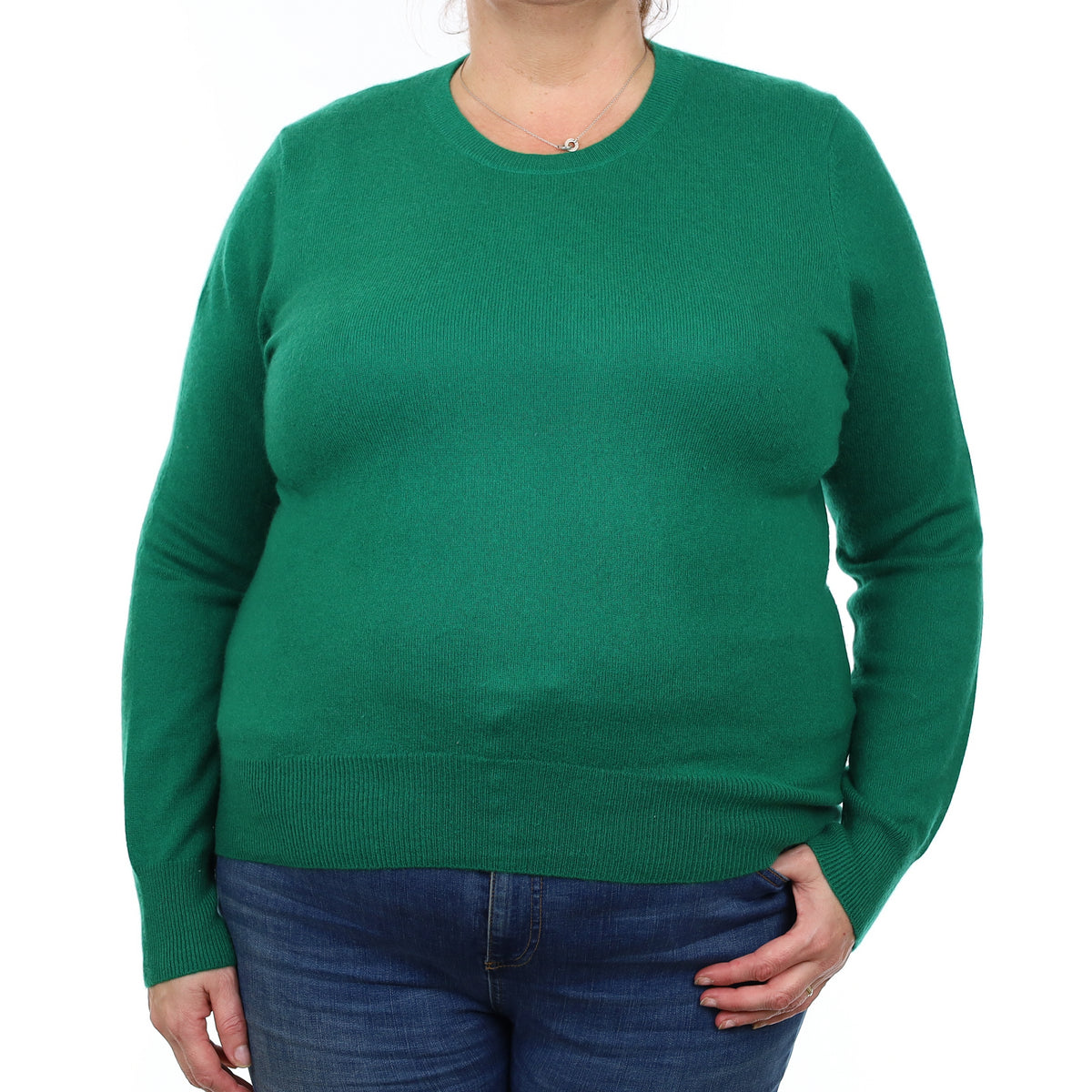 Emerald Green Cashmere Crew Neck Jumper XL