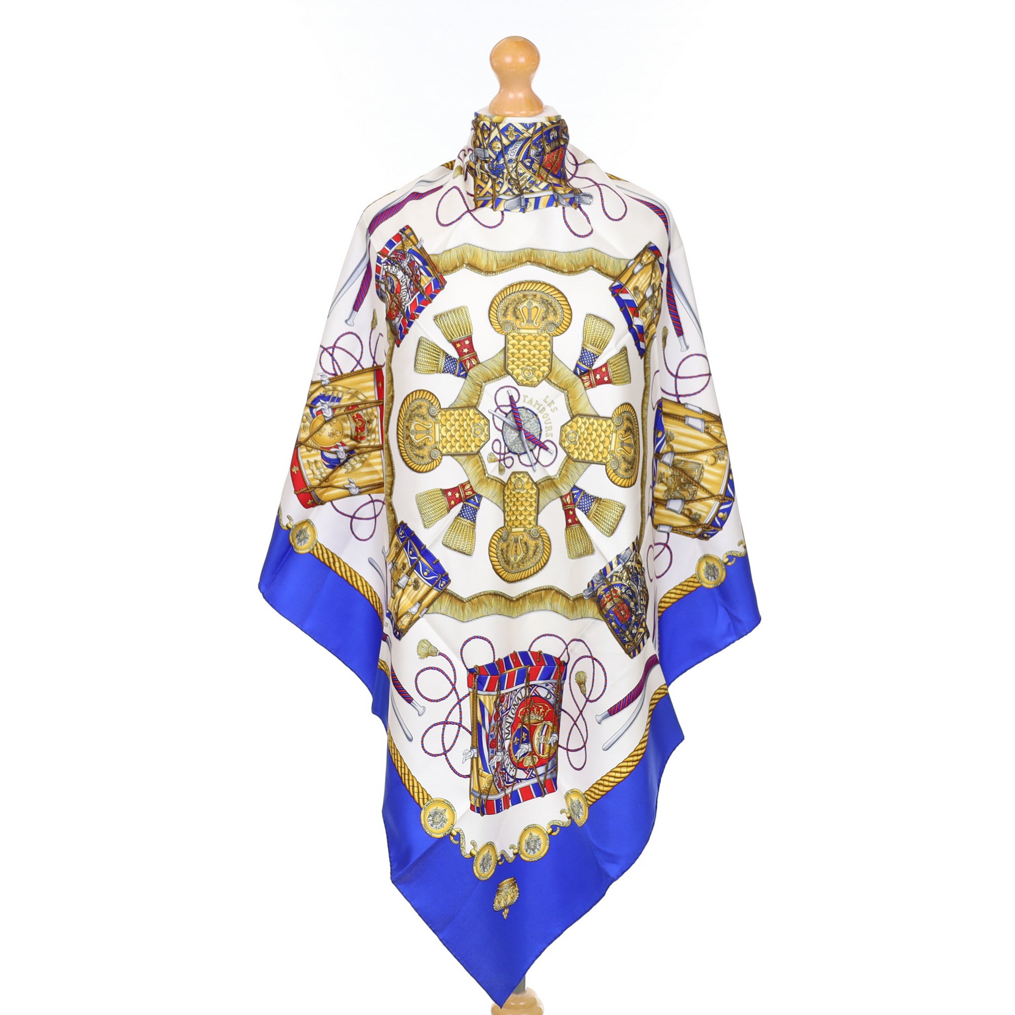 Boxed Hermès Les Tambours Silk Scarf