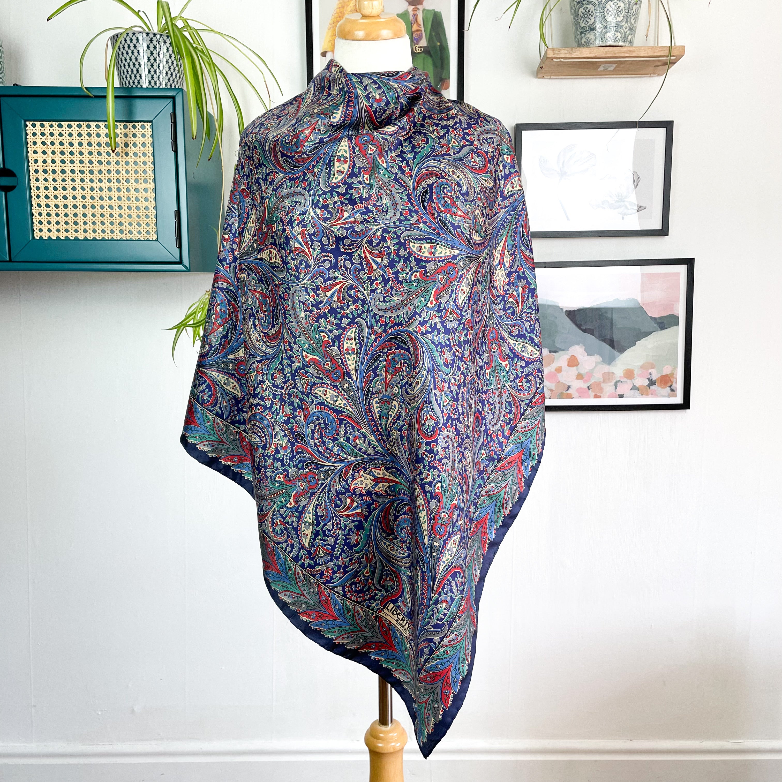 Liberty of London Paisley Large Vintage Silk Scarf