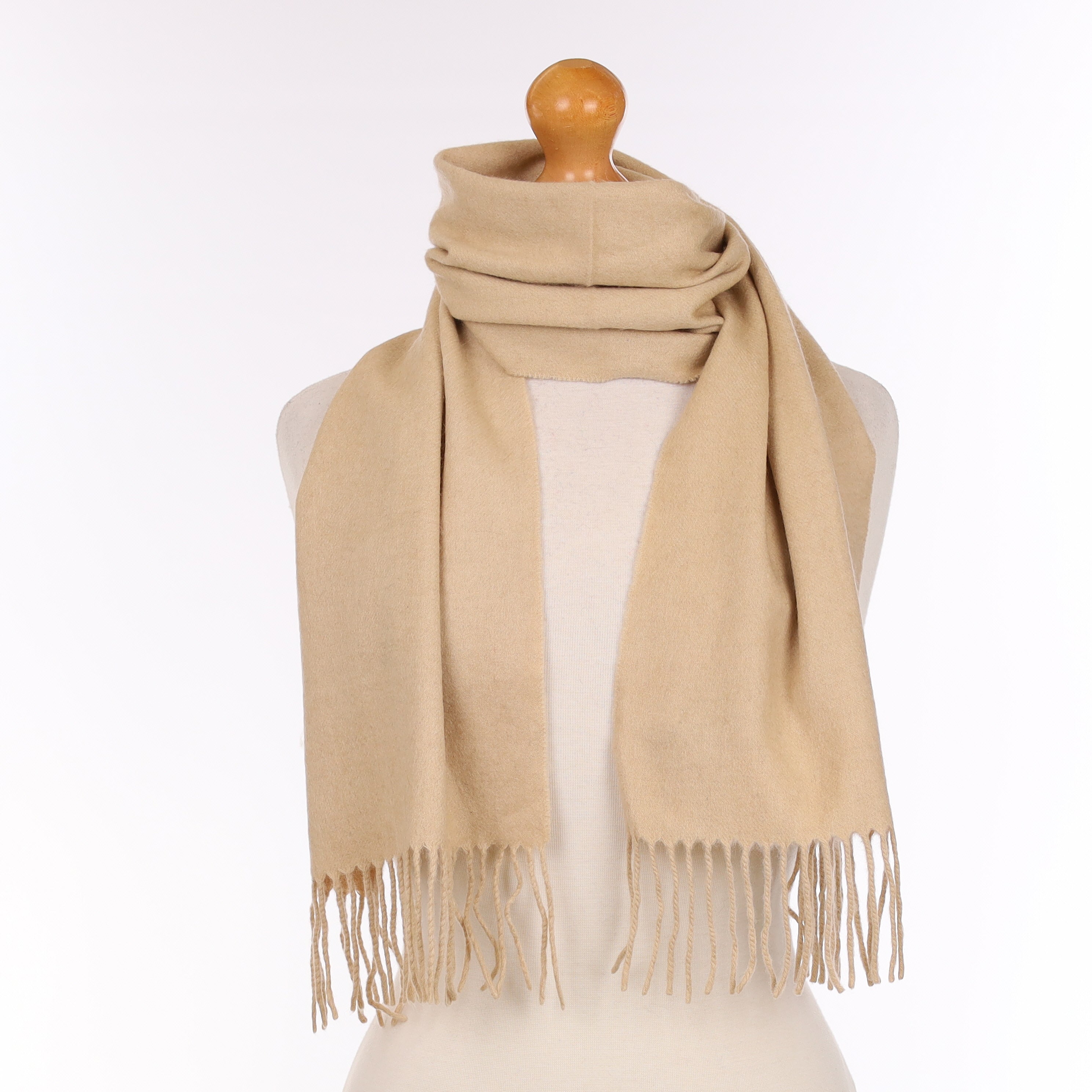 Beige Cashmere Woven Scarf