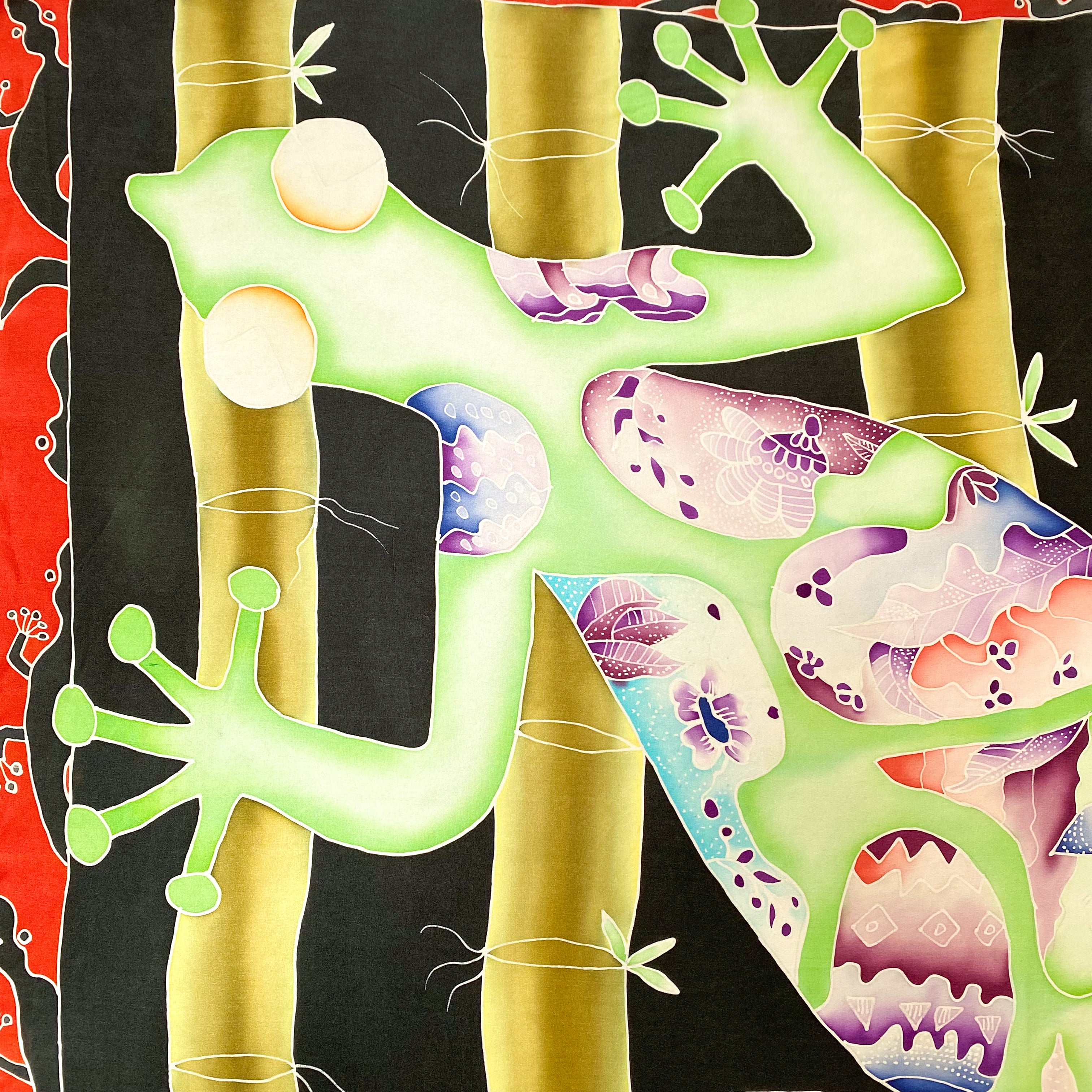 Hand Painted Lizard Silk Scarf