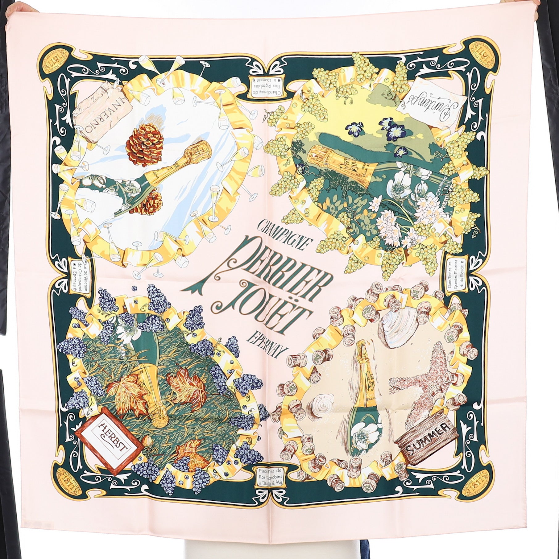 Immaculate Boxed Perrier Jouet Silk Scarf